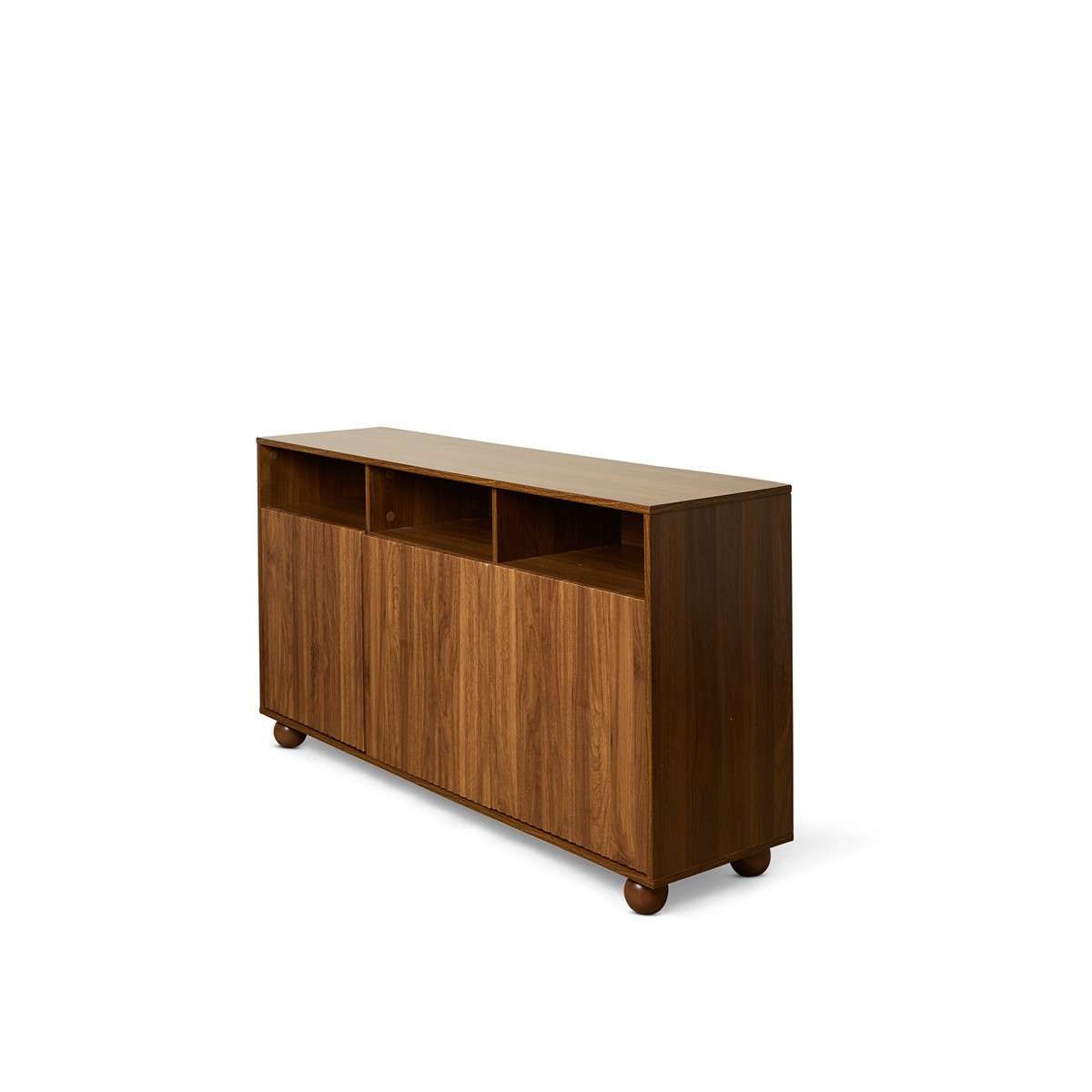 Deven Ball Feet Storage Console Table - Walnut - Mocka New Zealand