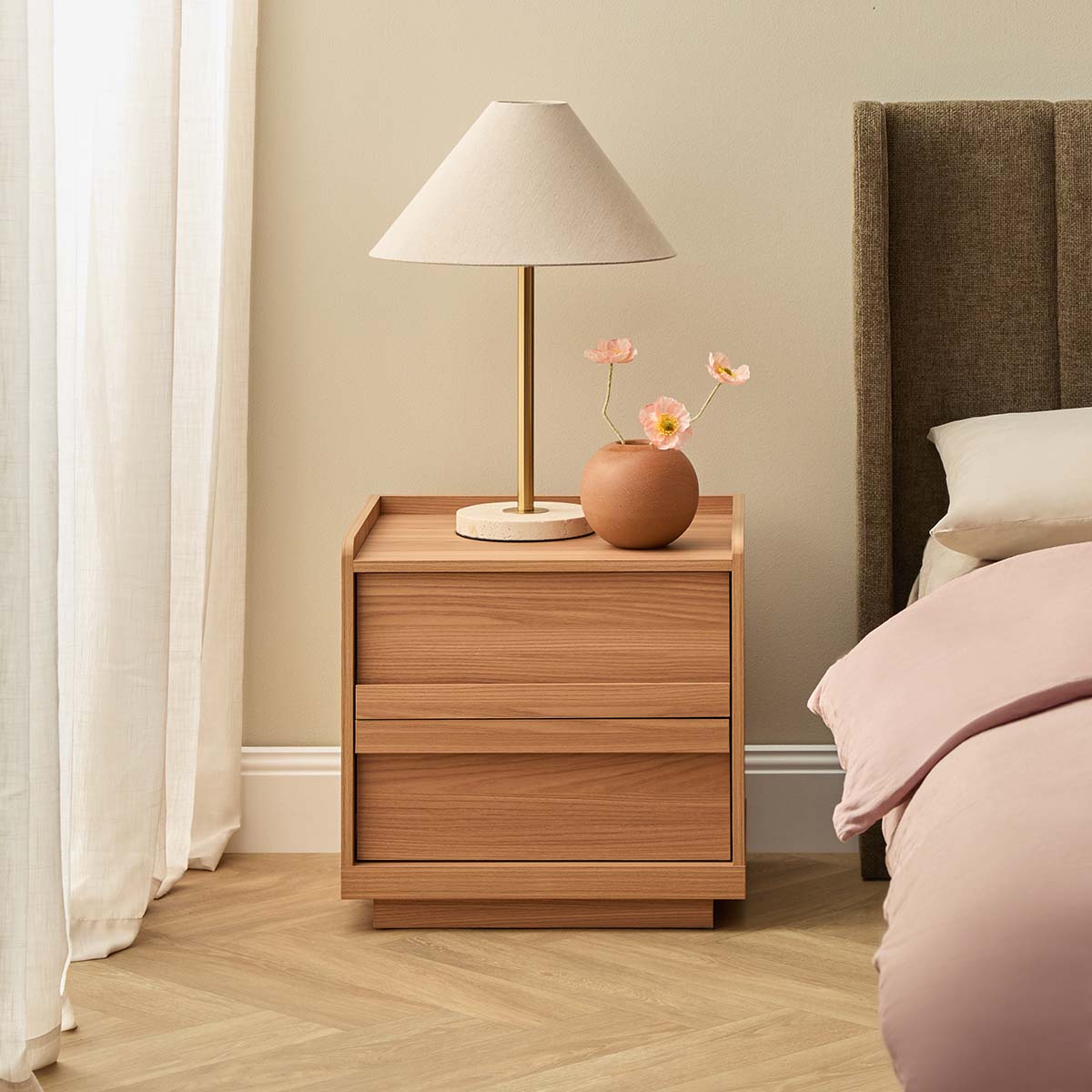 Copenhagen Bedside Table - Almond - Mocka New Zealand