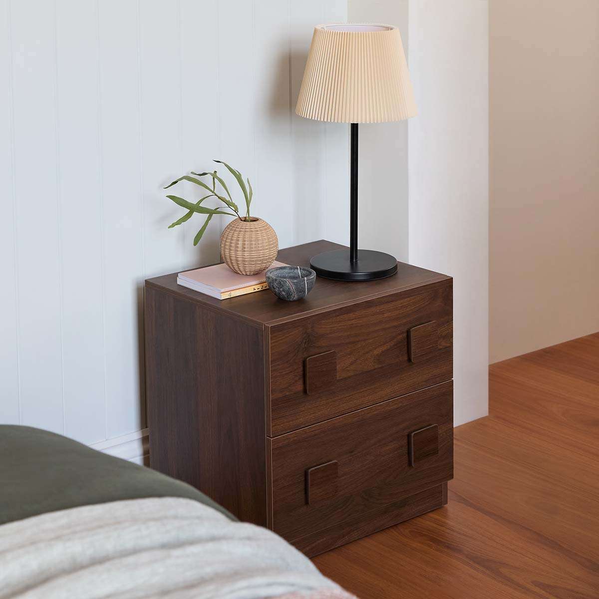 Kei Bedside Table - Walnut - Mocka New Zealand