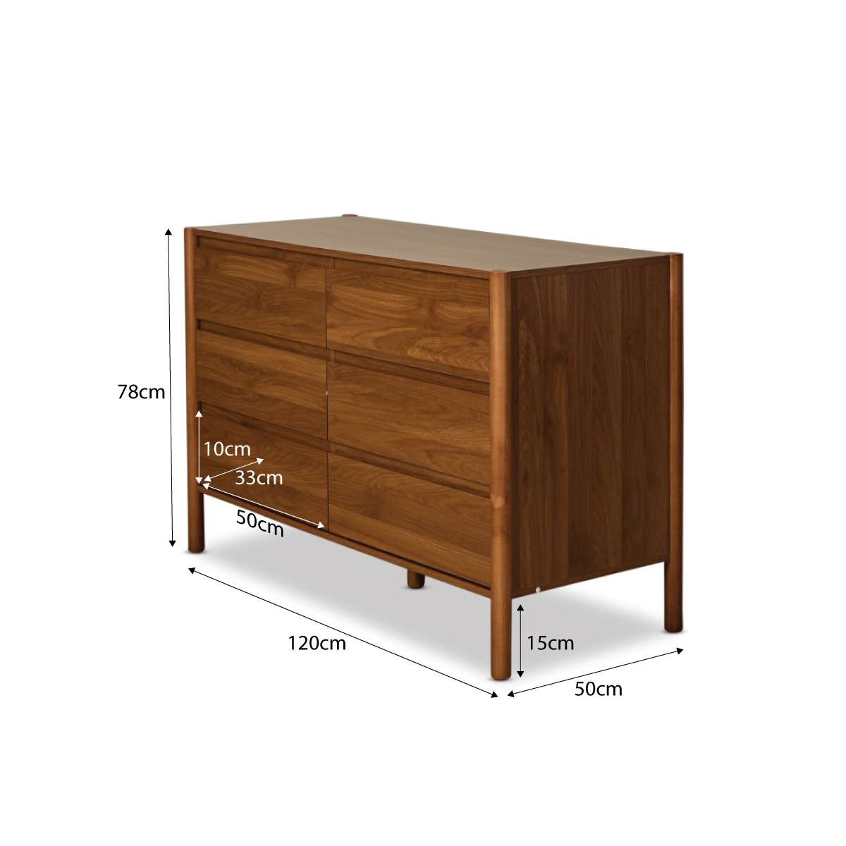 Blair Six Drawer - Walnut - Mocka New Zealand
