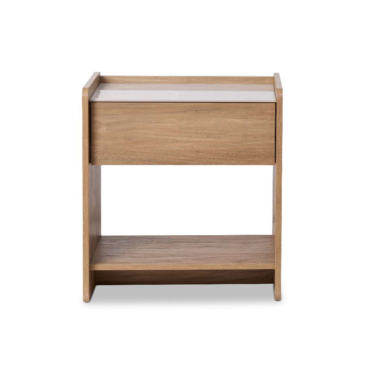 Avery Stone Top Bedside Table - Pecan - Mocka New Zealand