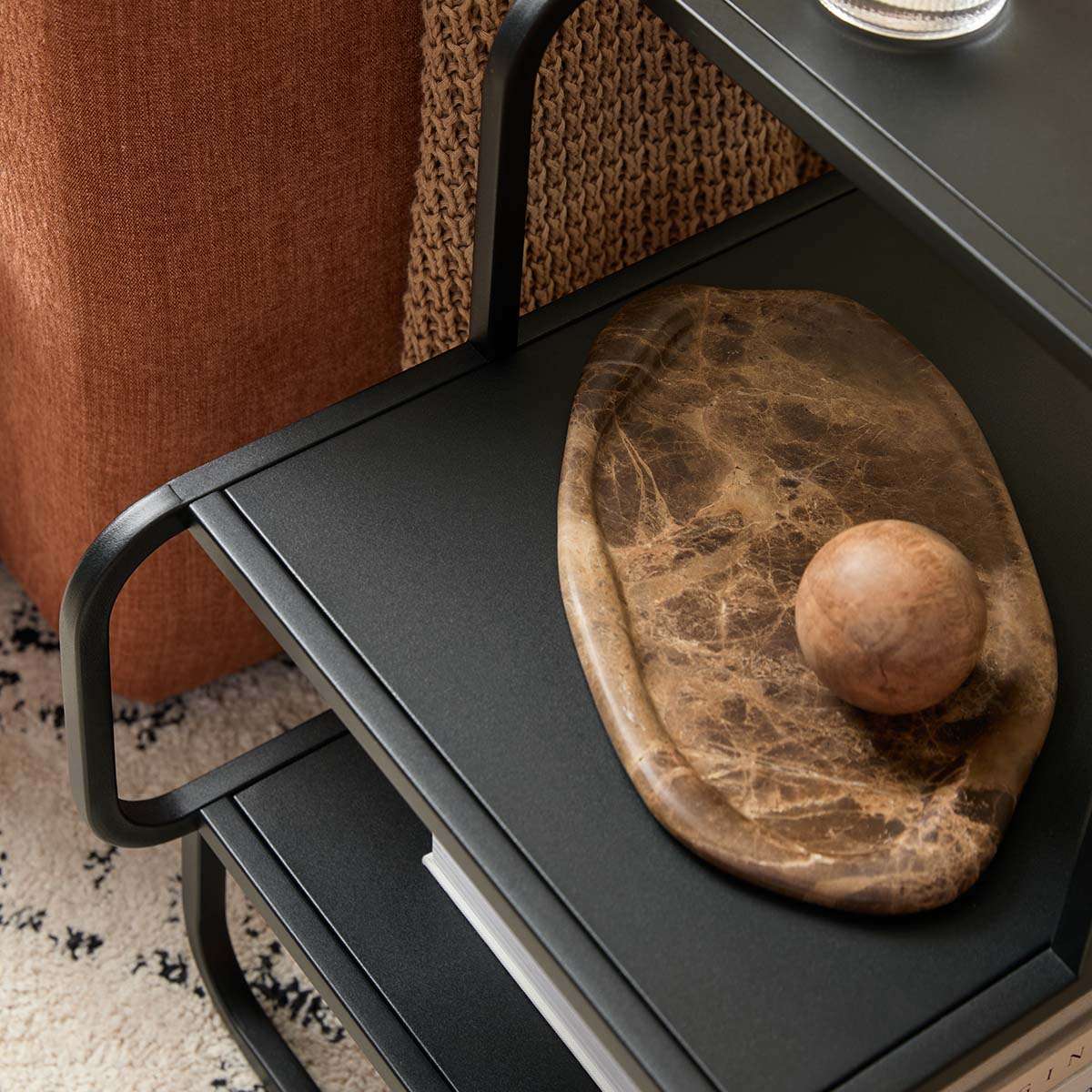 Hamilton Curved Side Table - Black - Mocka New Zealand