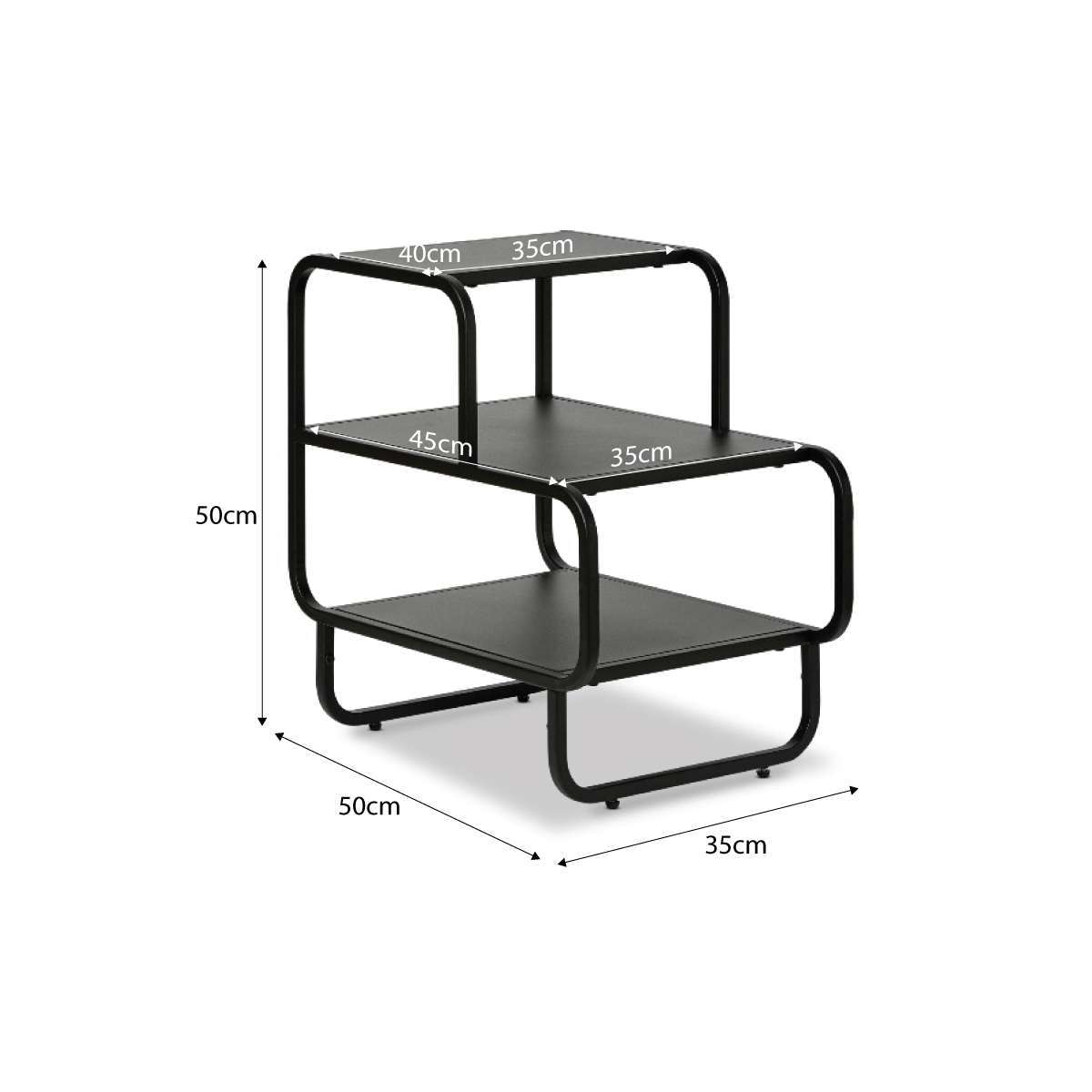 Hamilton Curved Side Table - Black - Mocka New Zealand