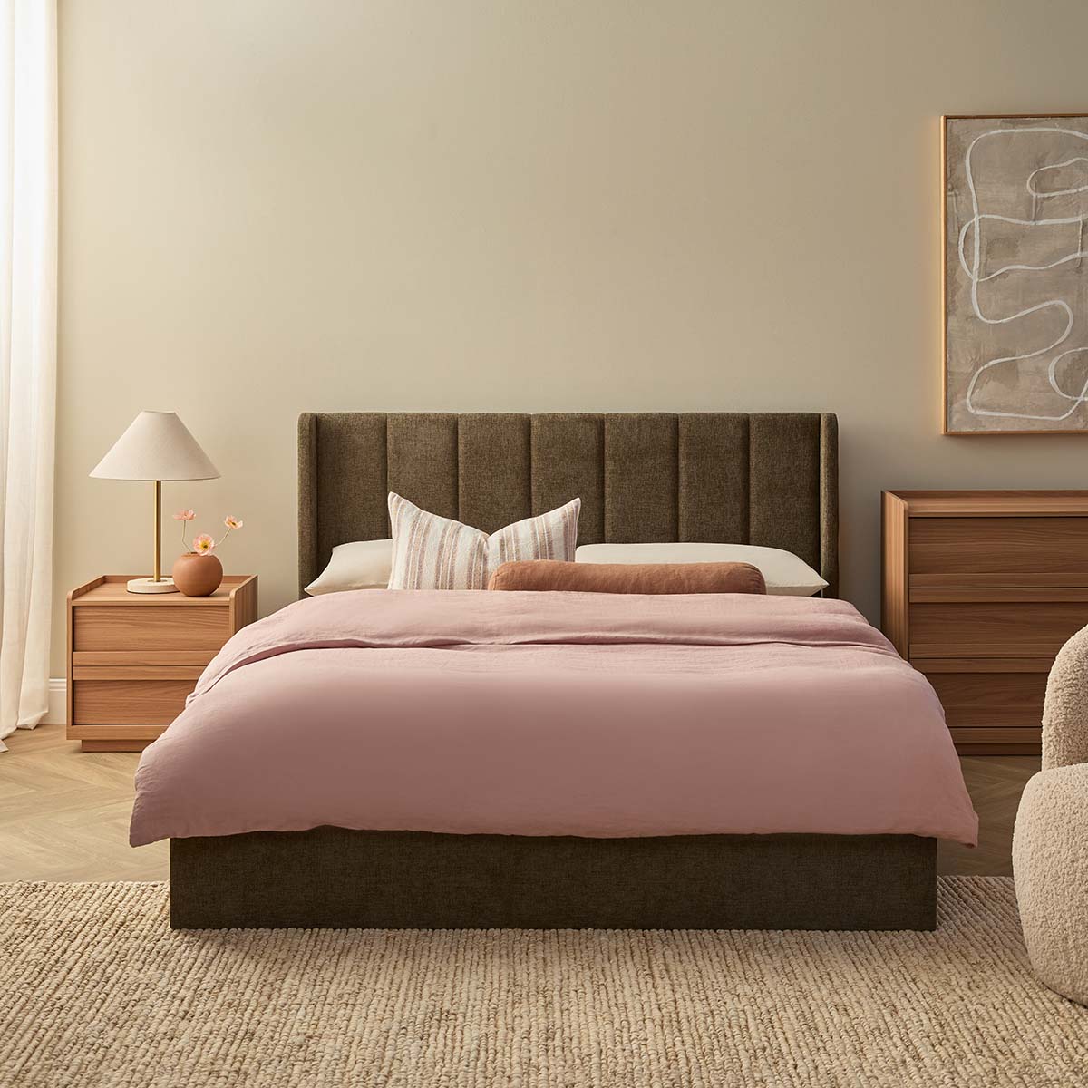 Quinn Storage Queen Bed - Dark Green - Mocka New Zealand