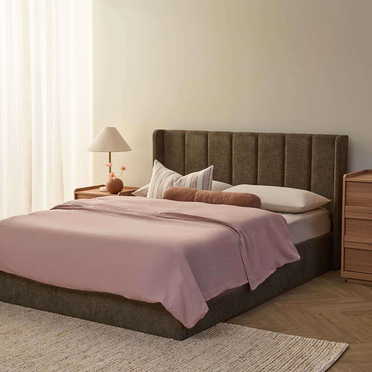 Quinn Storage Queen Bed - Dark Green - Mocka New Zealand