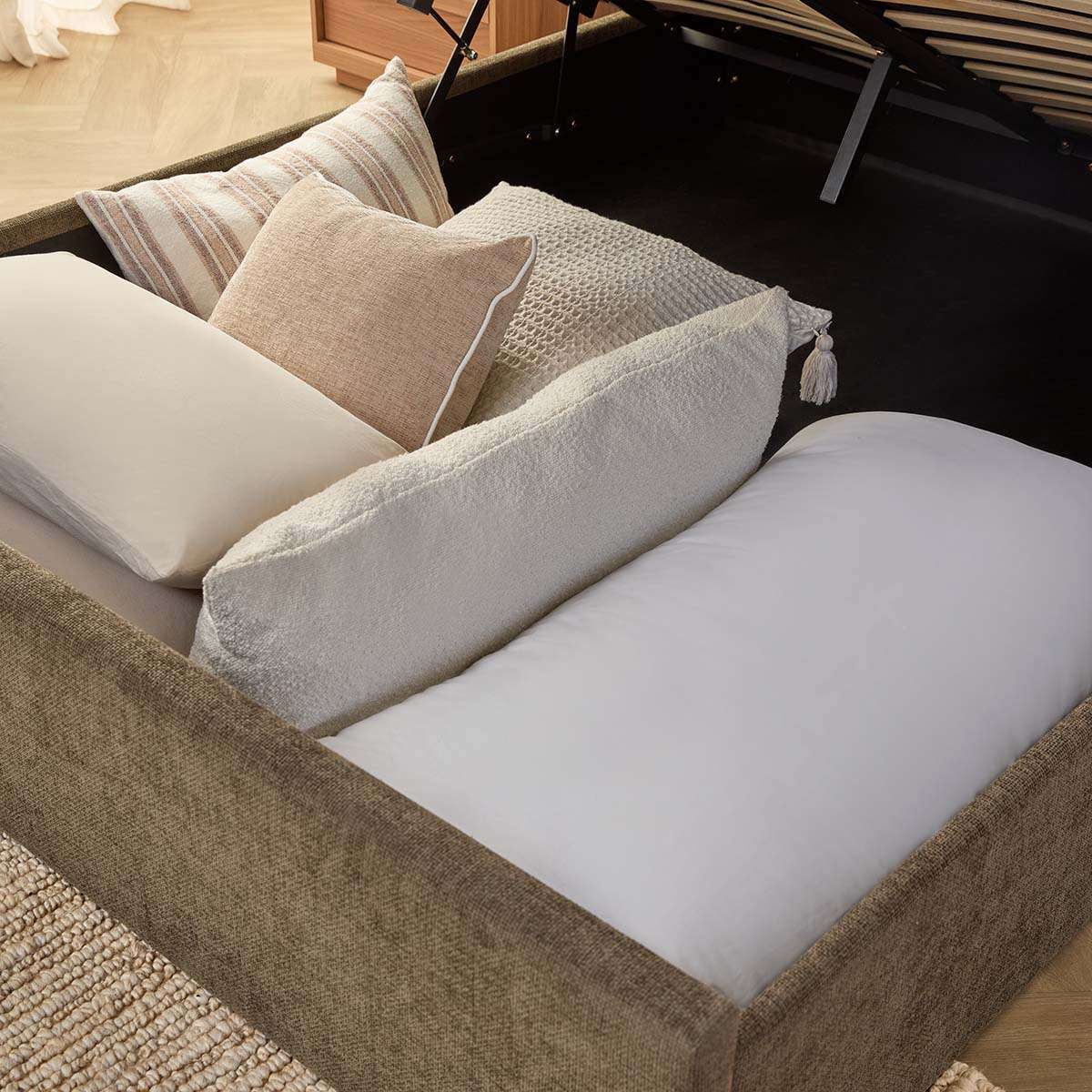 Quinn Storage Queen Bed - Dark Green - Mocka New Zealand