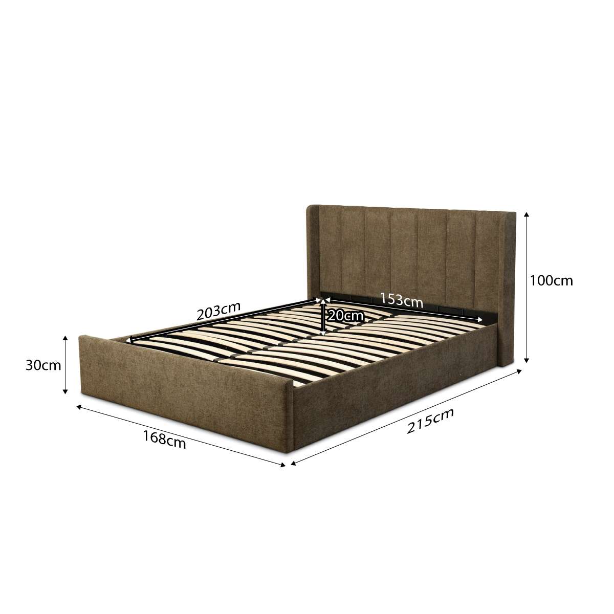 Quinn Storage Queen Bed - Dark Green - Mocka New Zealand