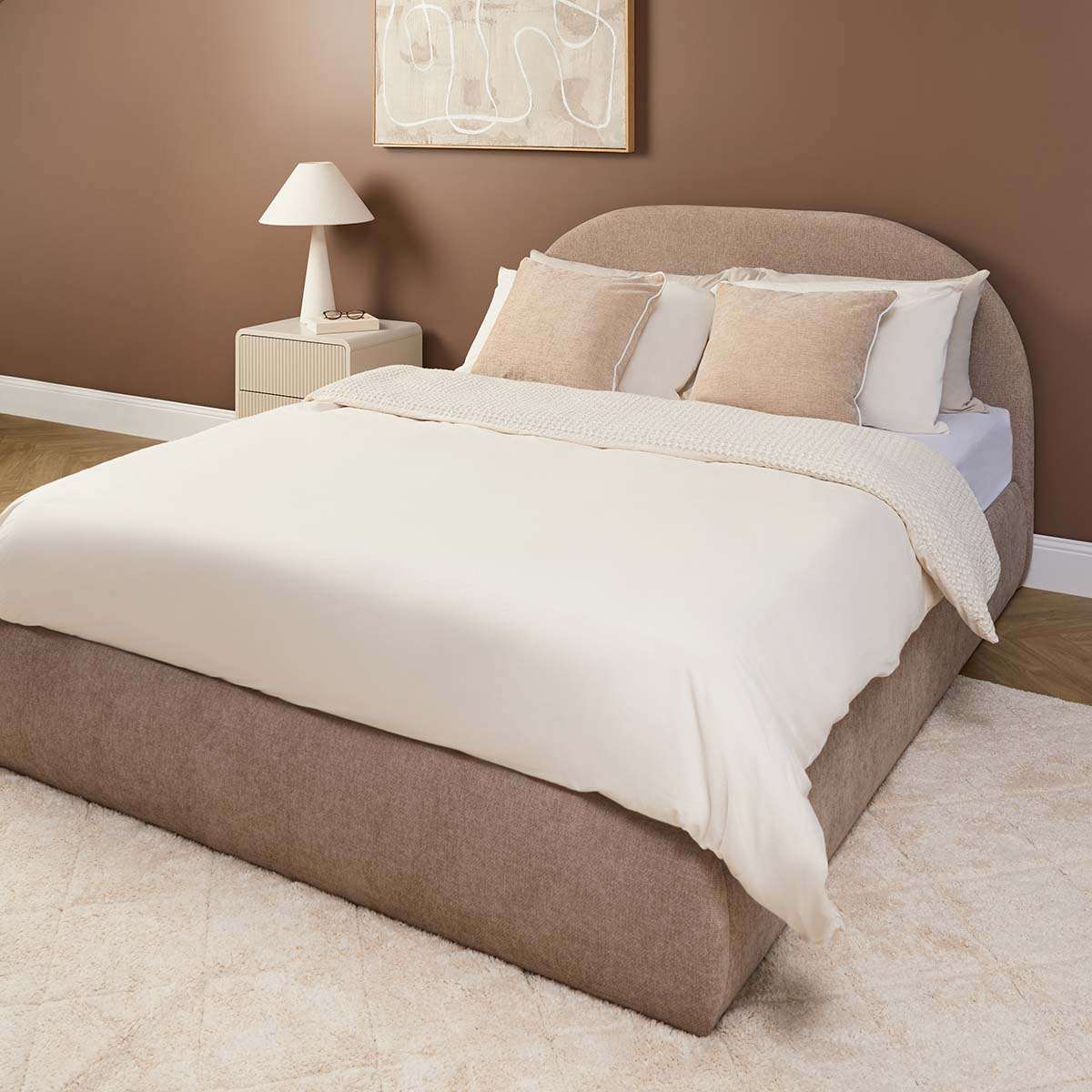 Tanner Storage Queen Bed - Beige - Mocka New Zealand
