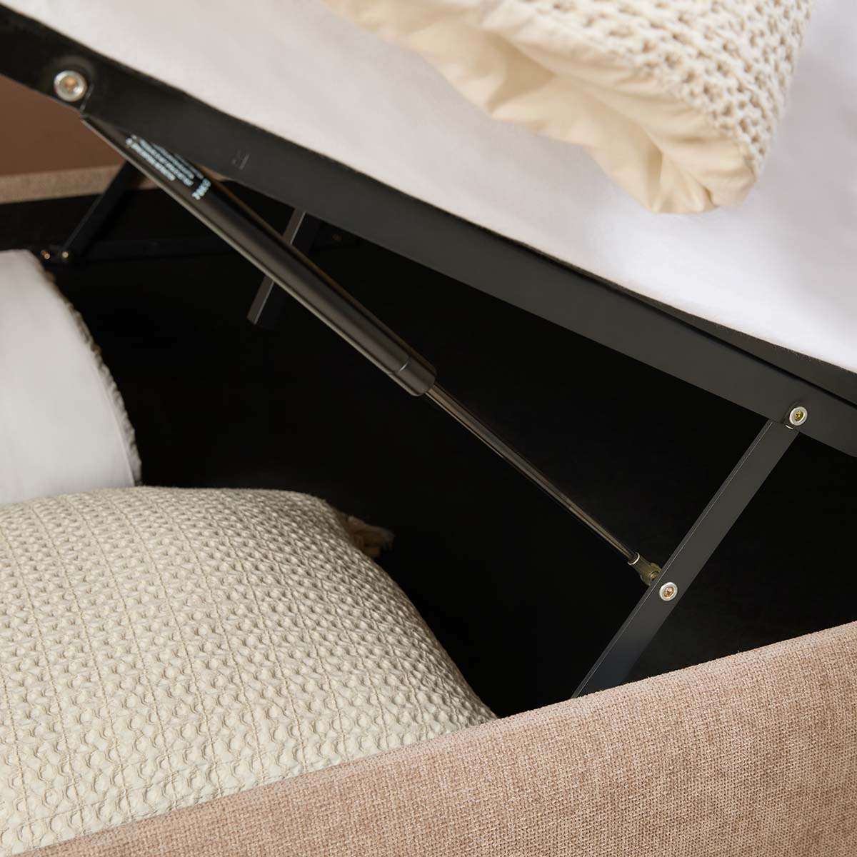 Tanner Storage Queen Bed - Beige - Mocka New Zealand