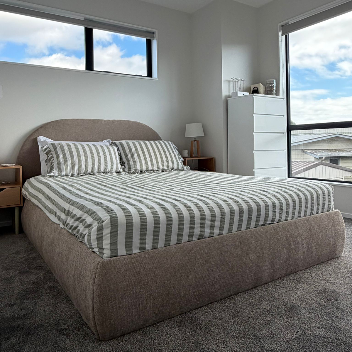 Tanner Storage Queen Bed - Beige - Mocka New Zealand