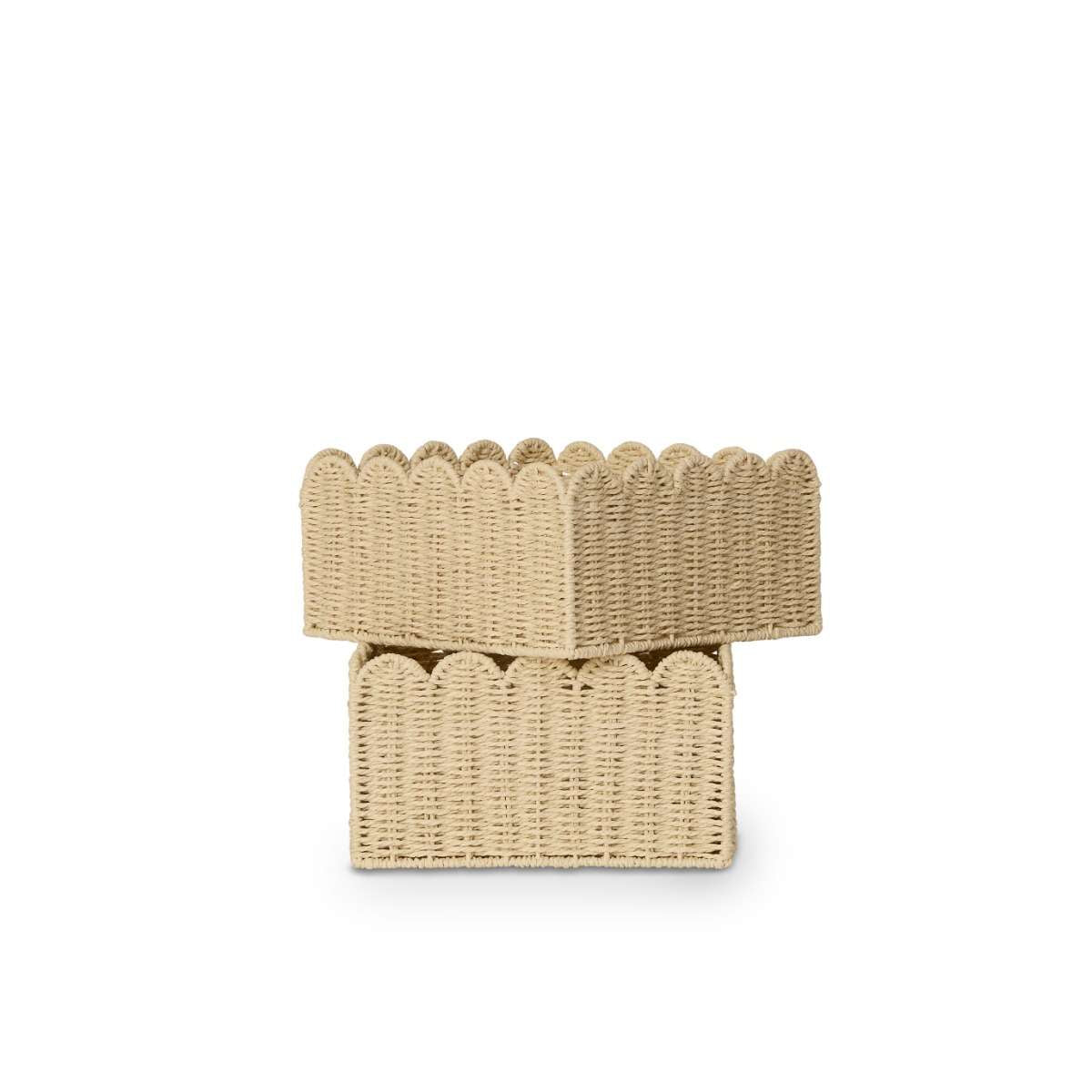 Scalloped Half Cube Baskets - Set of Two - Mocka New Zealand