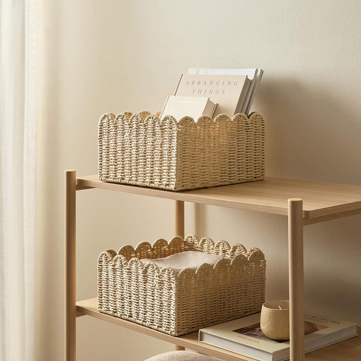 Scalloped Half Cube Baskets - Set of Two - Mocka New Zealand