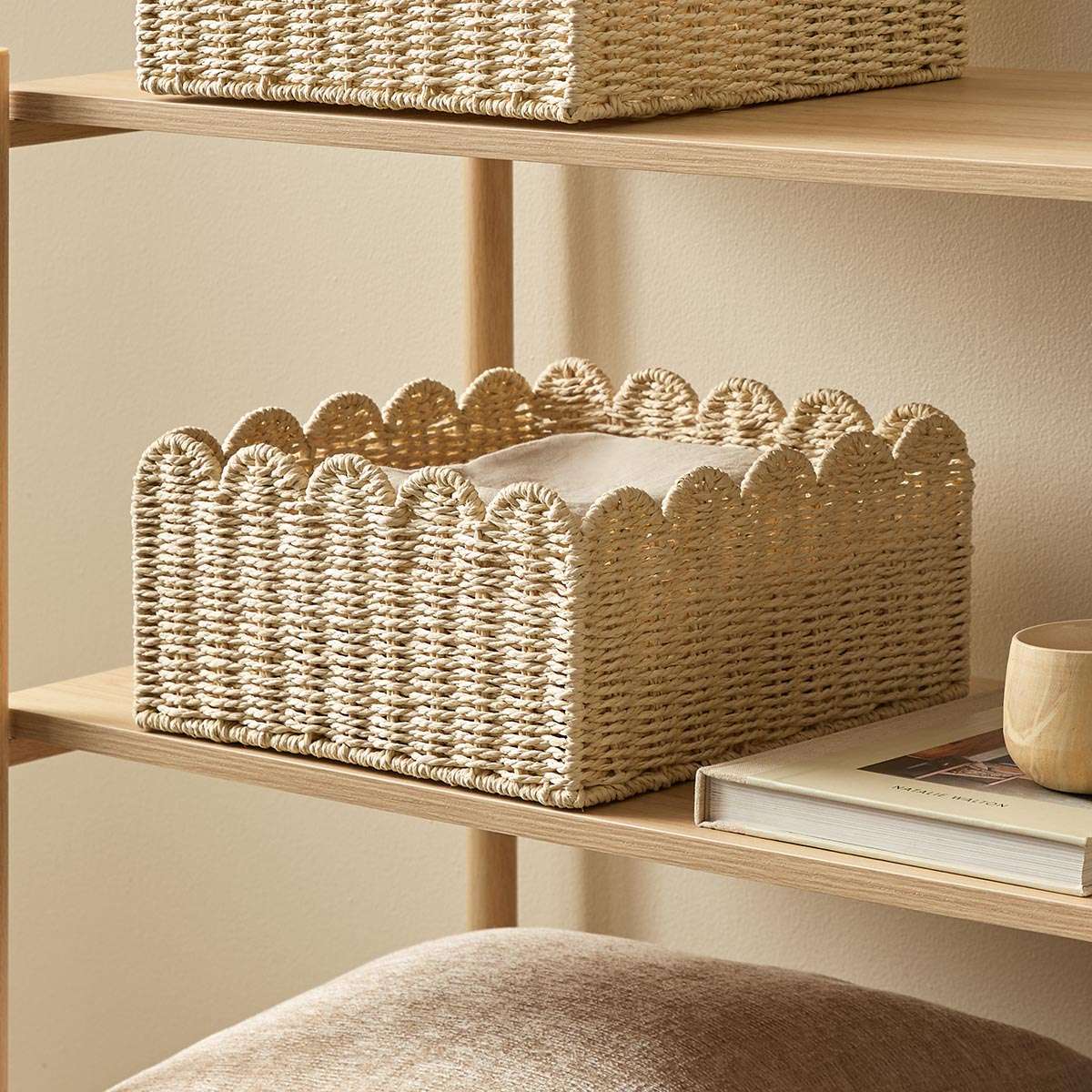 Scalloped Half Cube Baskets - Set of Two - Mocka New Zealand