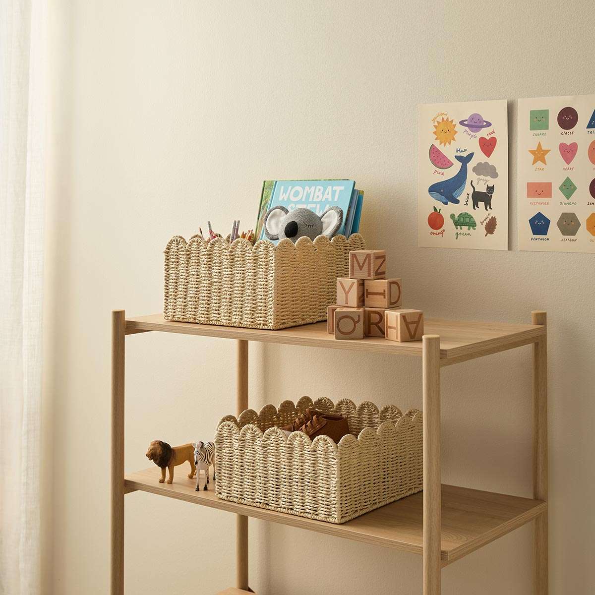 Scalloped Half Cube Baskets - Set of Two - Mocka New Zealand