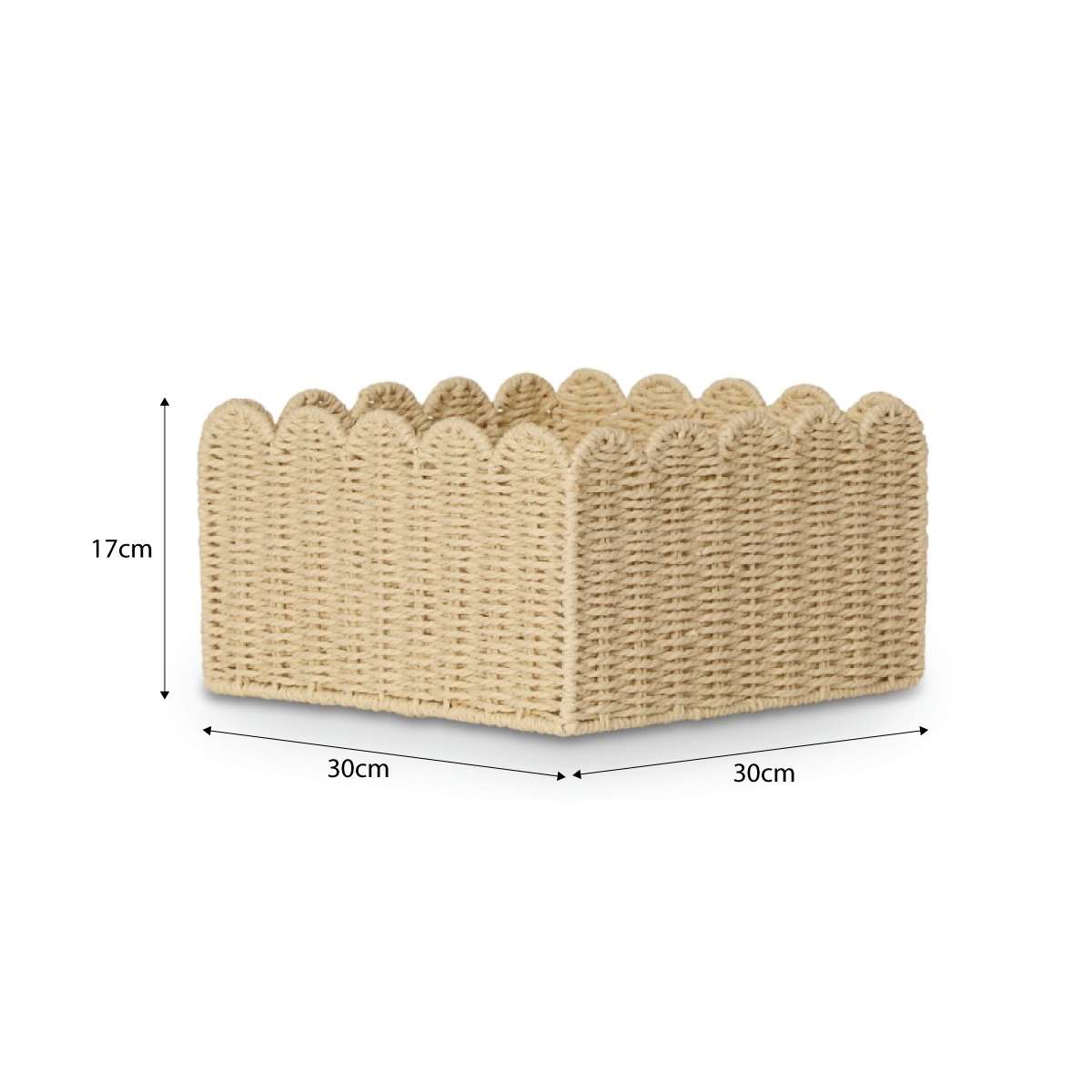 Scalloped Half Cube Baskets - Set of Two - Mocka New Zealand