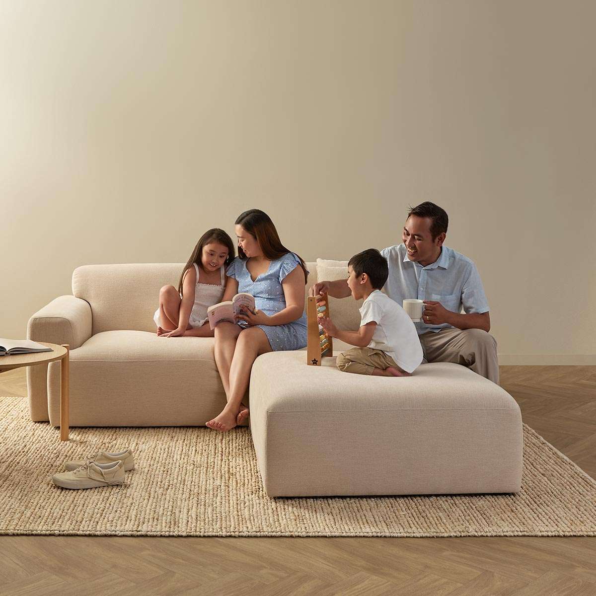 Dylan Large Ottoman - Natural - Mocka New Zealand