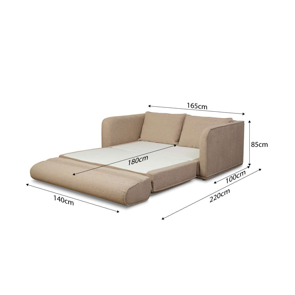 Tobie 2 Seater Sofa Bed - Natural