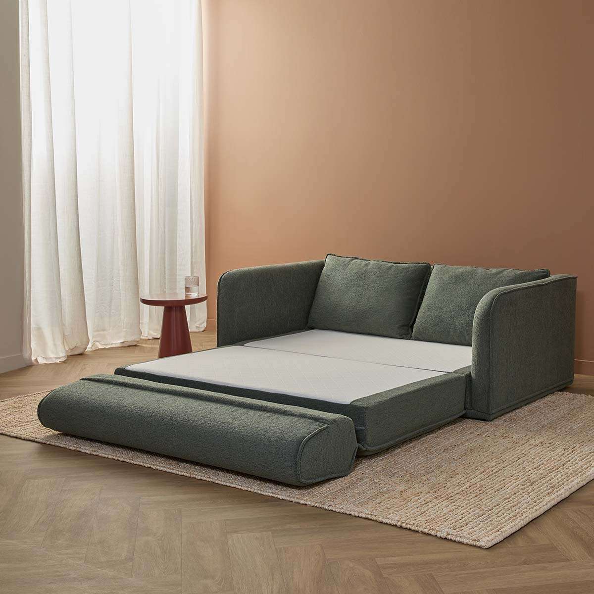 Tobie 2 Seater Sofa Bed - Dark Green - Mocka New Zealand