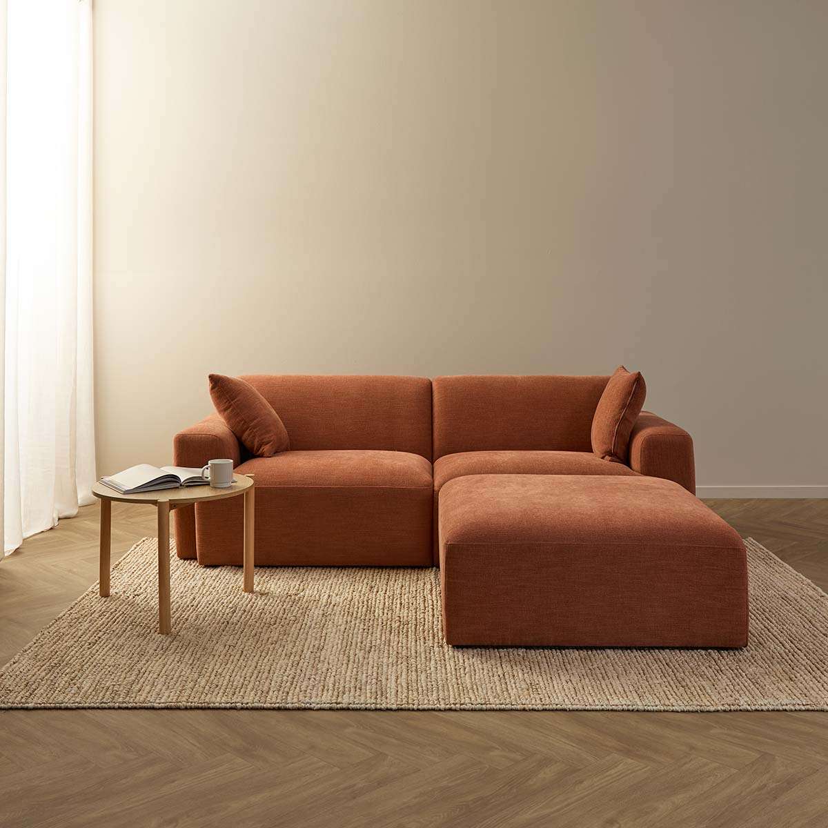 Dylan Large Ottoman - Rust - Mocka New Zealand