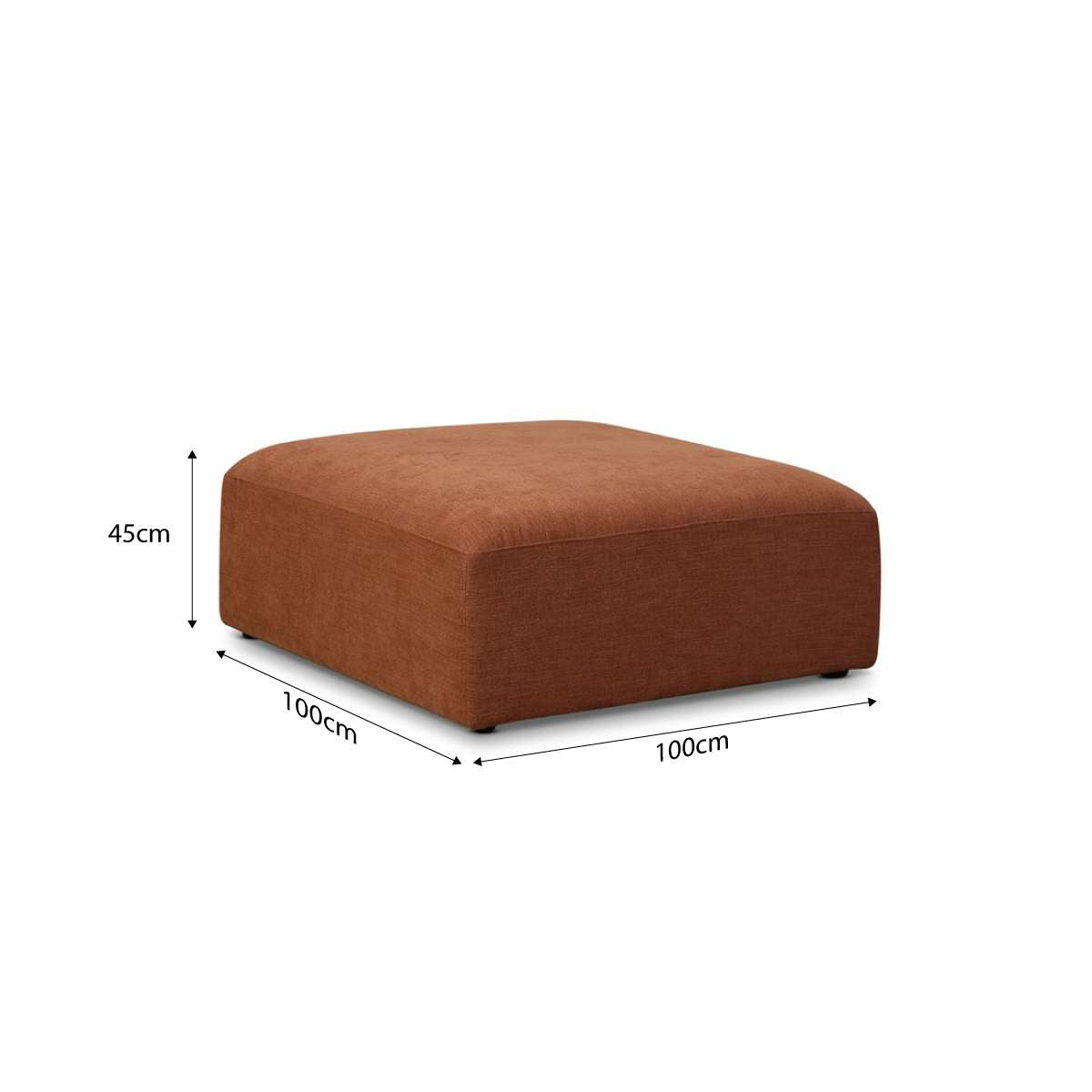 Dylan Large Ottoman - Rust