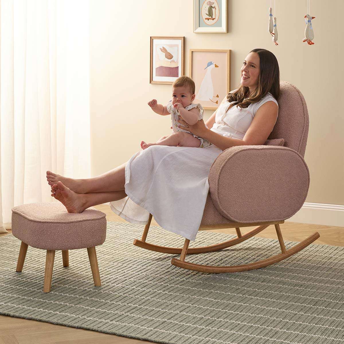 Buddy 2-in-1 Rocking Chair - Blush - Mocka New Zealand