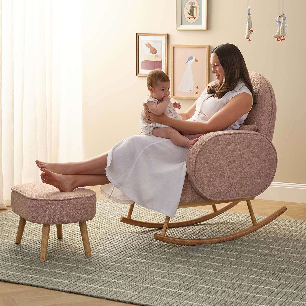 Buddy 2-in-1 Rocking Chair - Blush - Mocka New Zealand