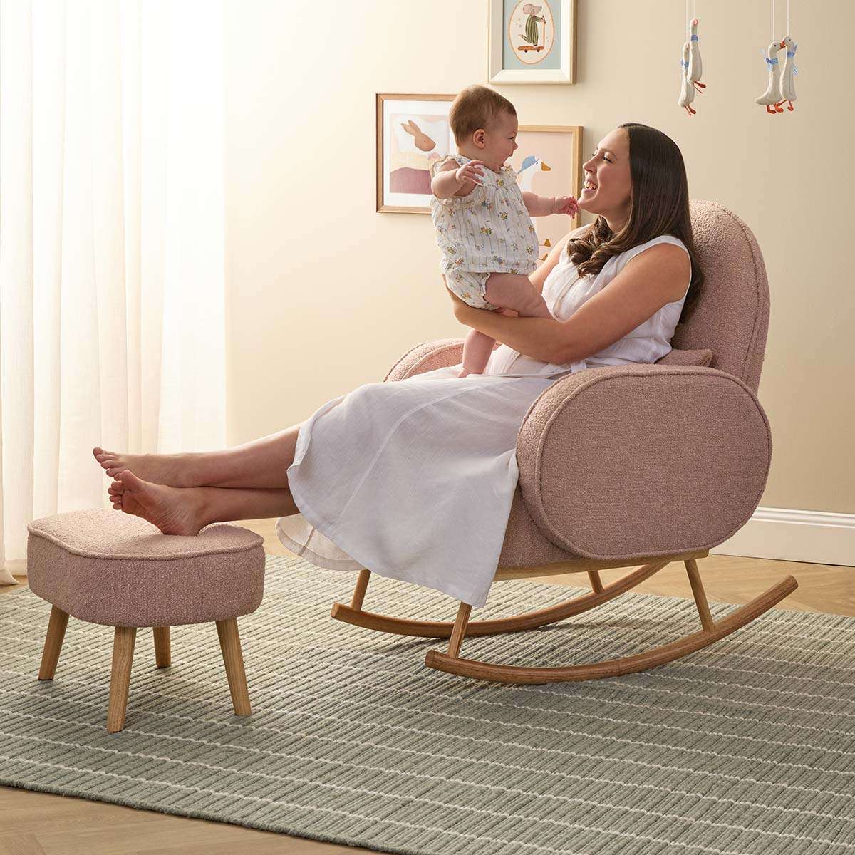 Buddy 2-in-1 Rocking Chair - Blush - Mocka New Zealand