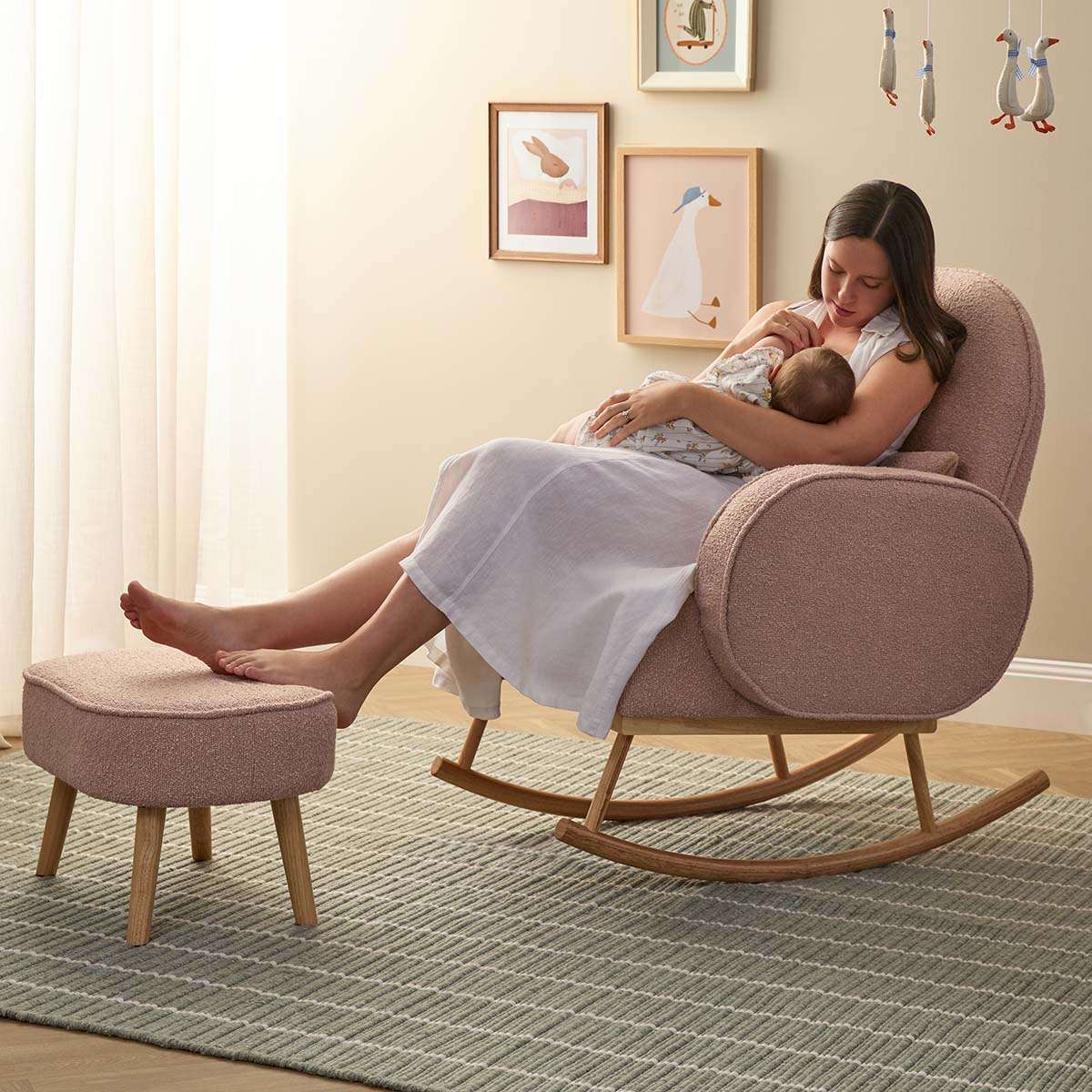 Buddy 2-in-1 Rocking Chair - Blush - Mocka New Zealand