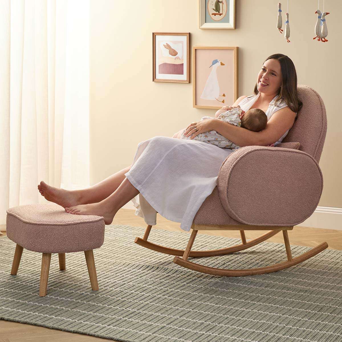 Buddy 2-in-1 Rocking Chair - Blush - Mocka New Zealand