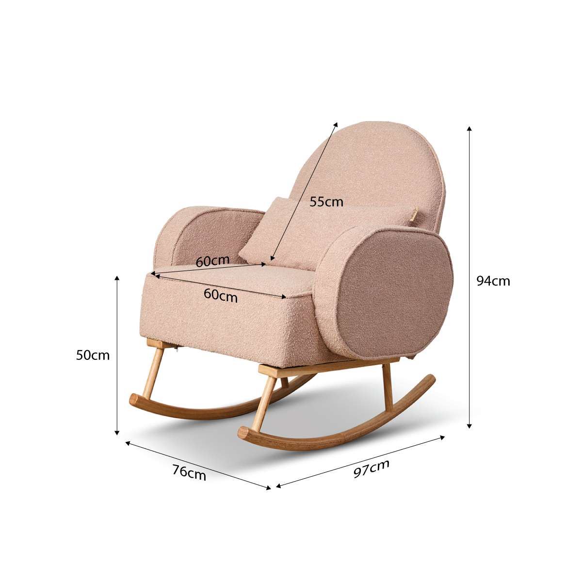 Buddy 2-in-1 Rocking Chair - Blush - Mocka New Zealand