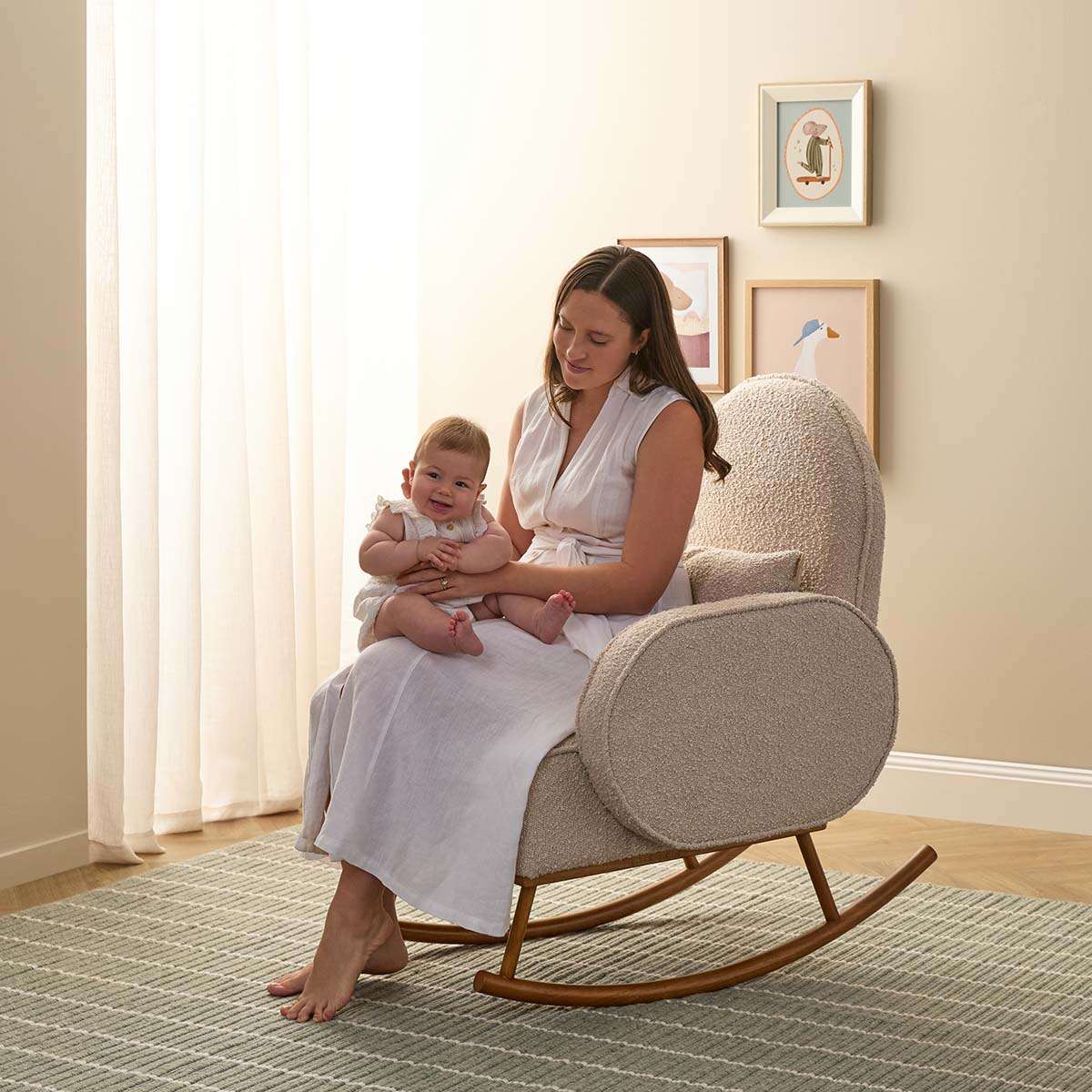 Buddy 2-in-1 Rocking Chair and Stool Bundle - Latte