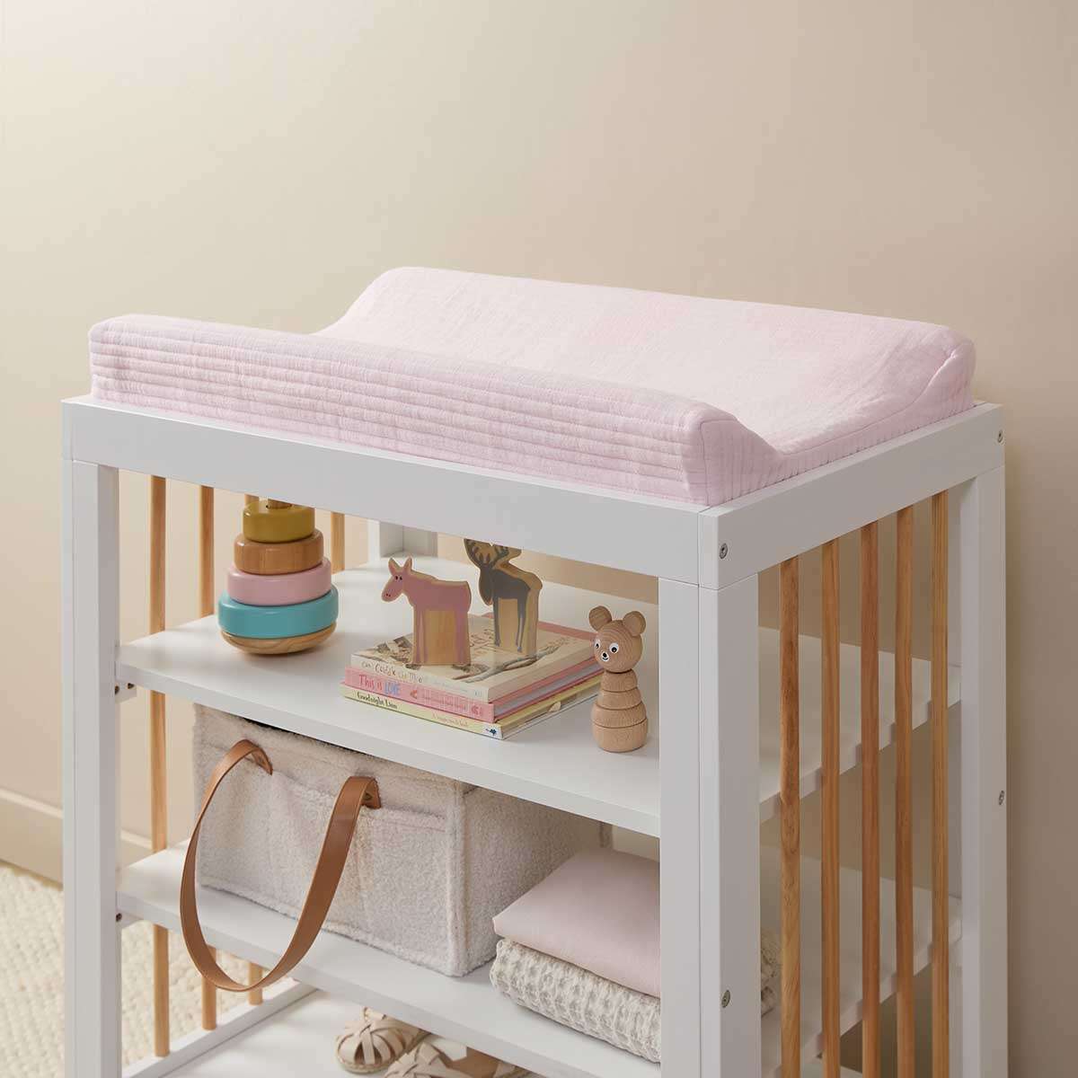 Mocka Cotton Change Mat Cover - Blush Pink - Mocka New Zealand