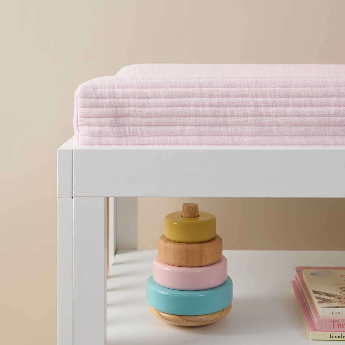 Mocka Cotton Change Mat Cover - Blush Pink - Mocka New Zealand