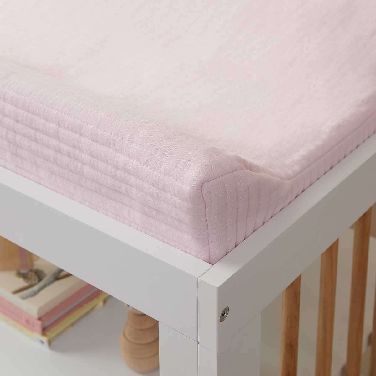 Mocka Cotton Change Mat Cover - Blush Pink - Mocka New Zealand