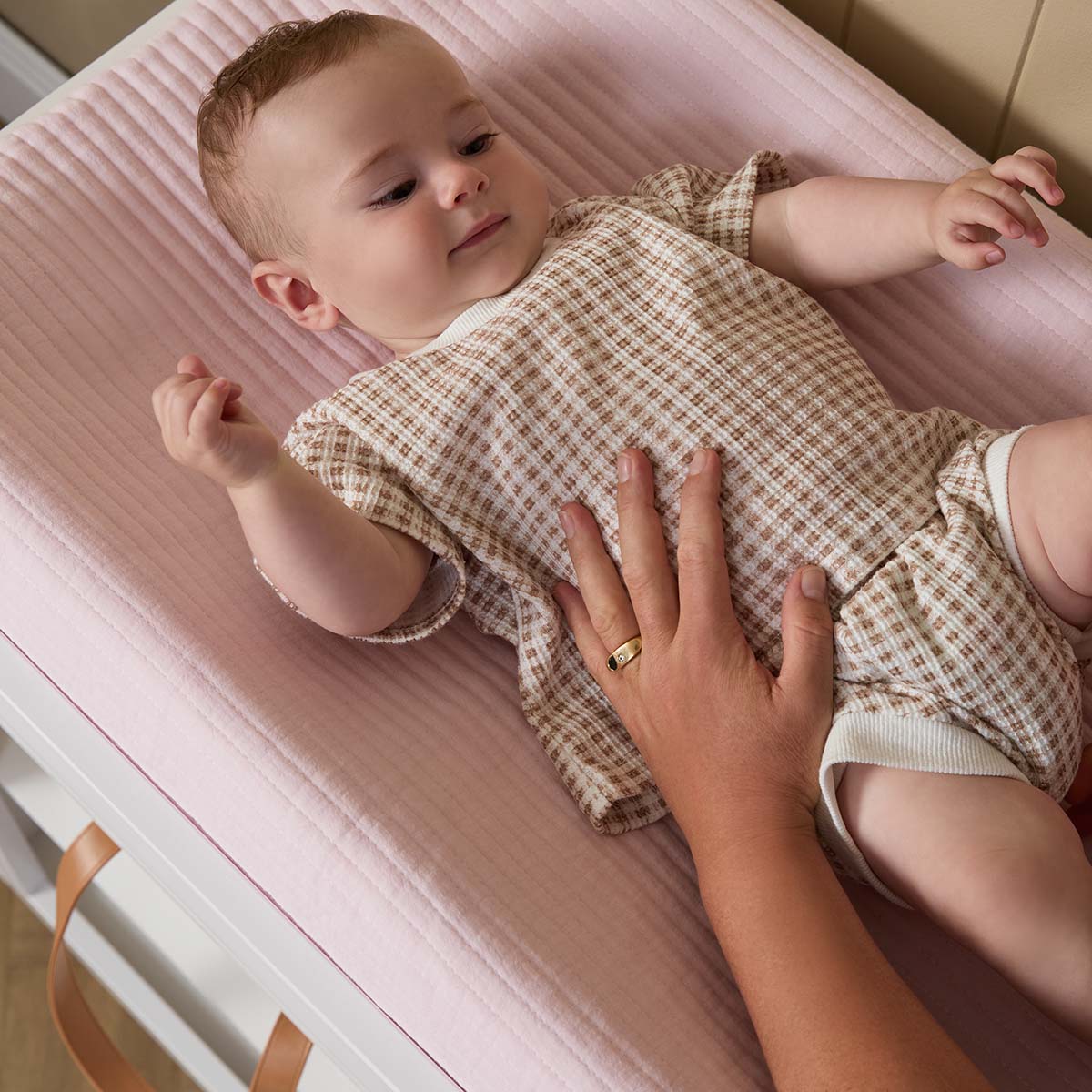 Mocka Cotton Change Mat Cover - Blush Pink - Mocka New Zealand