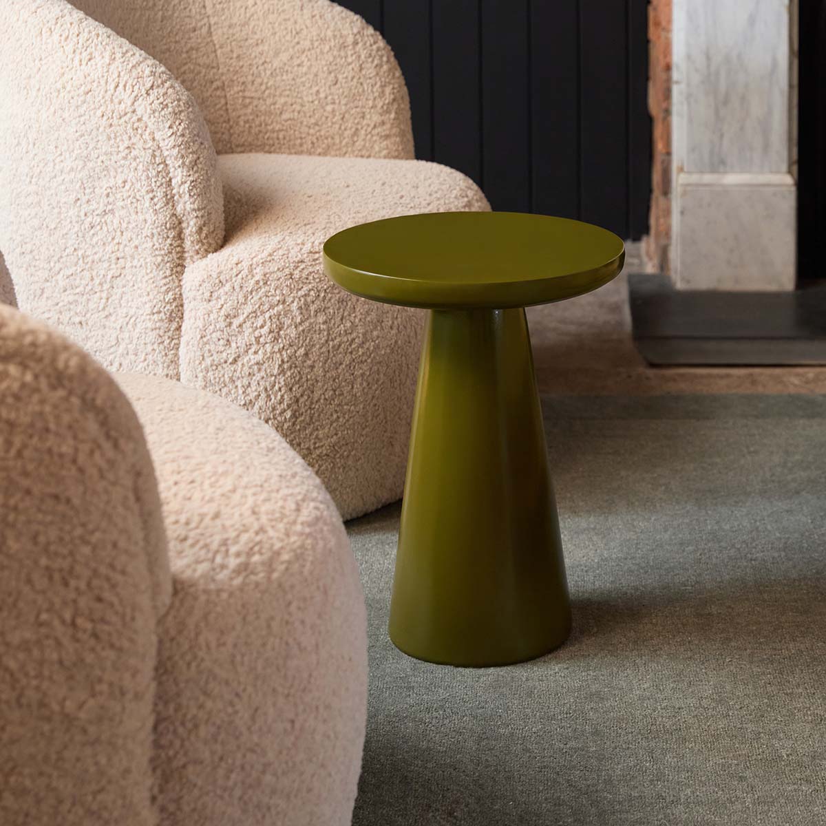 Leandro Side Table - Olive Gloss - Mocka New Zealand