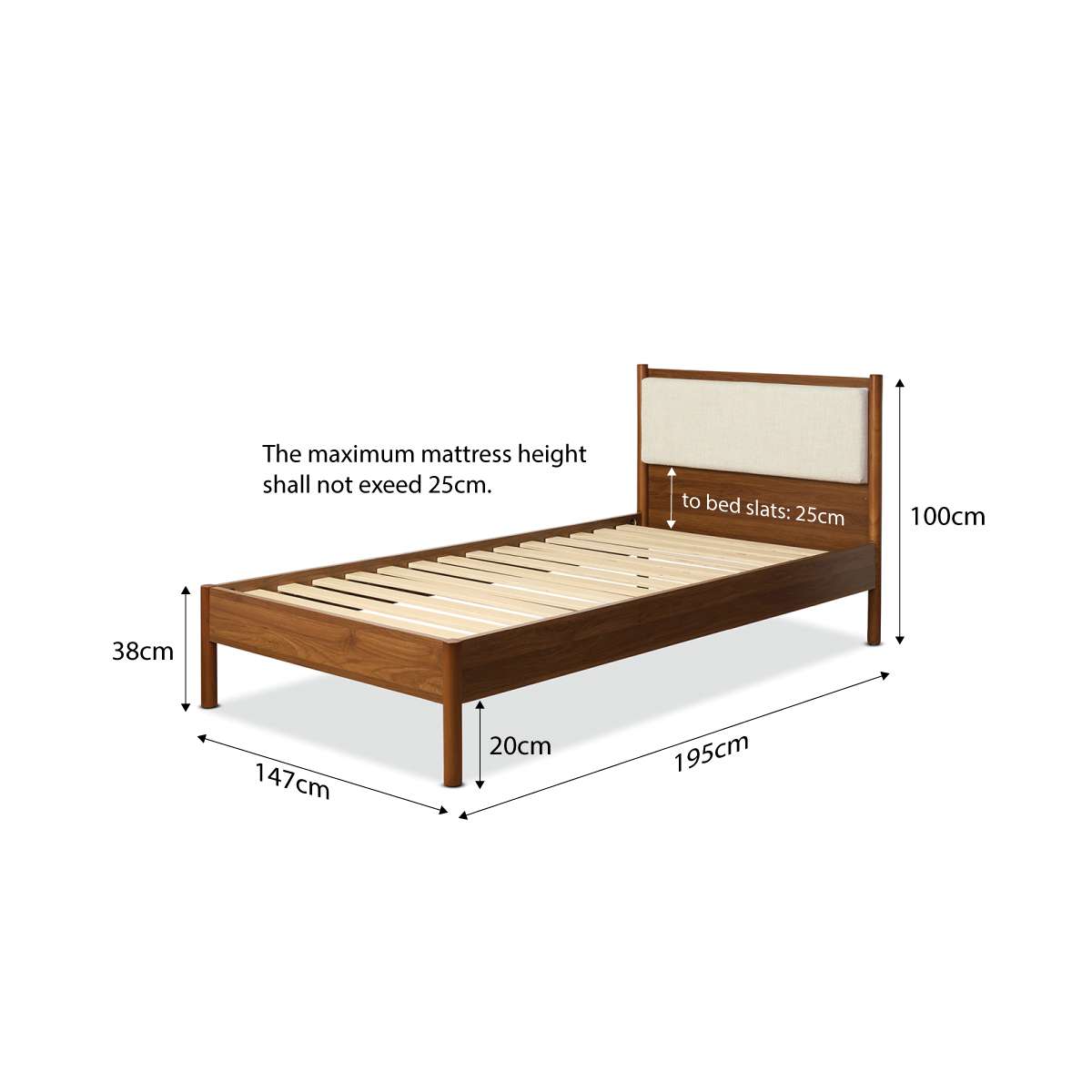 Blair Double Bed - Walnut - Mocka New Zealand