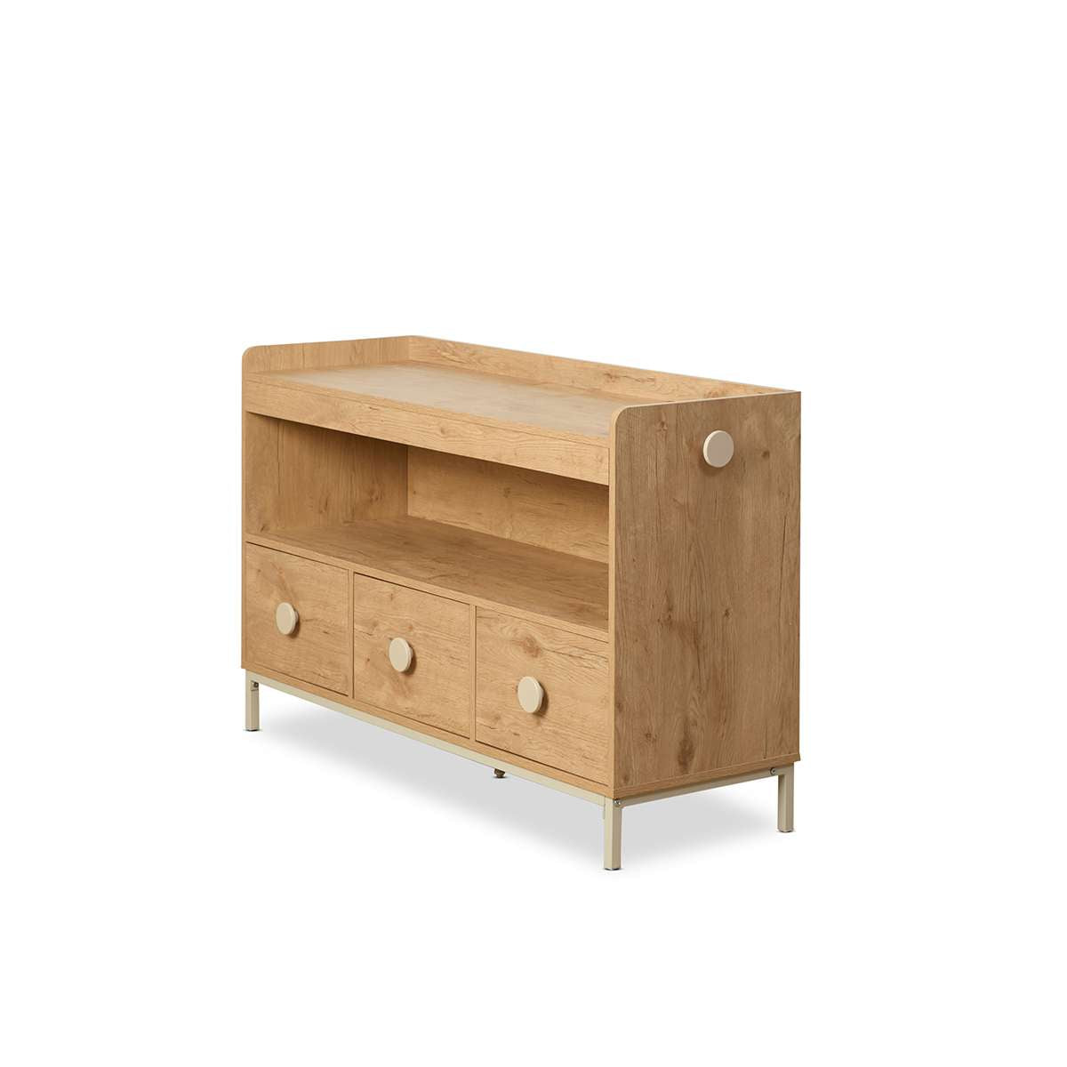 Spotty Book Storage with Toy Drawer Organiser - Cream - Mocka New Zealand