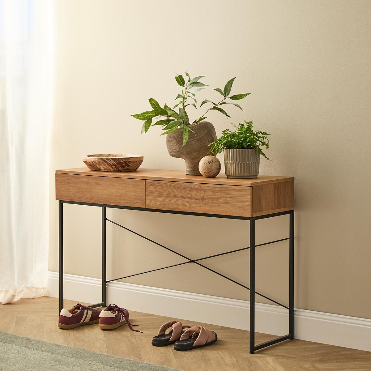 Carter Console Table - Natural/Black - Mocka New Zealand