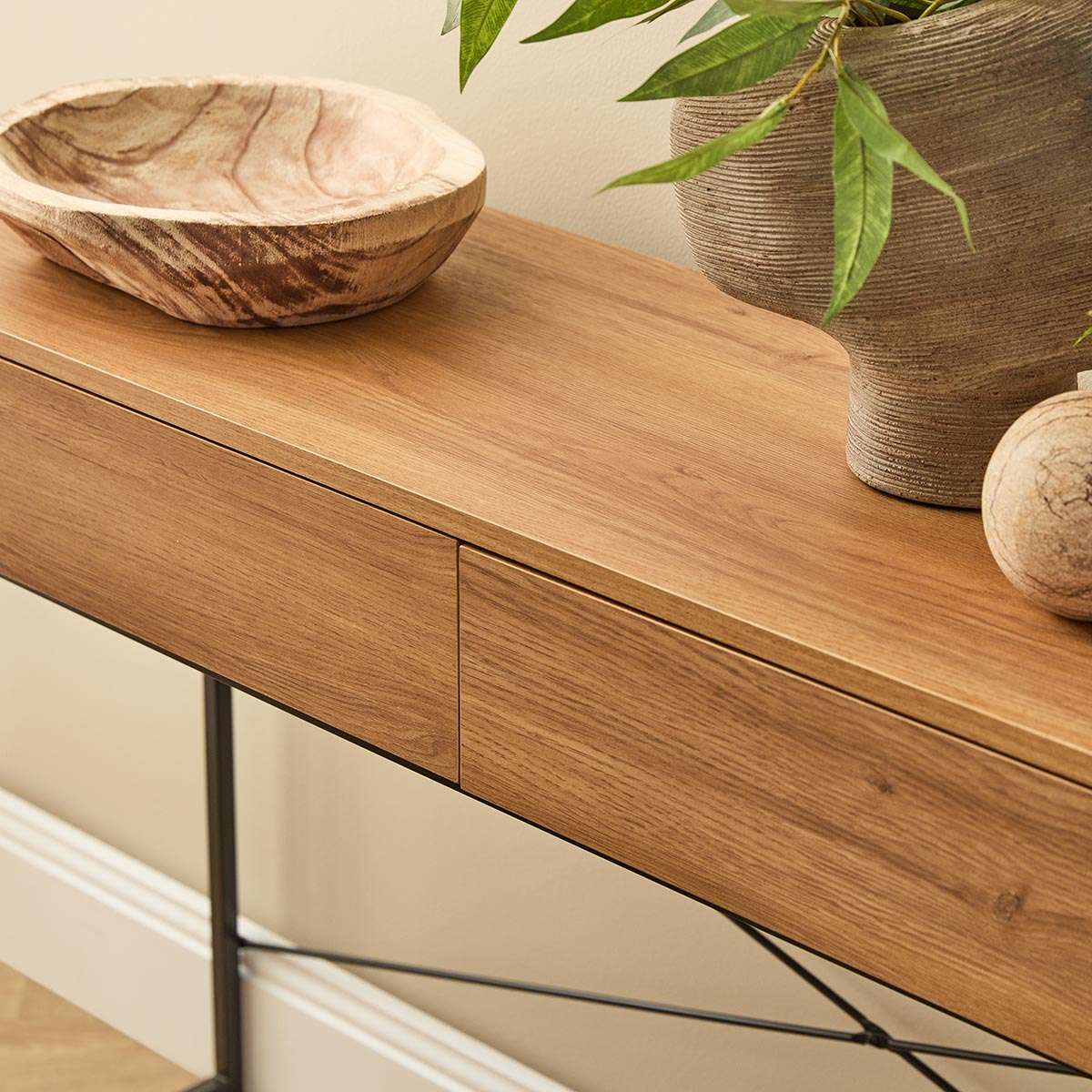 Carter Console Table - Natural/Black - Mocka New Zealand