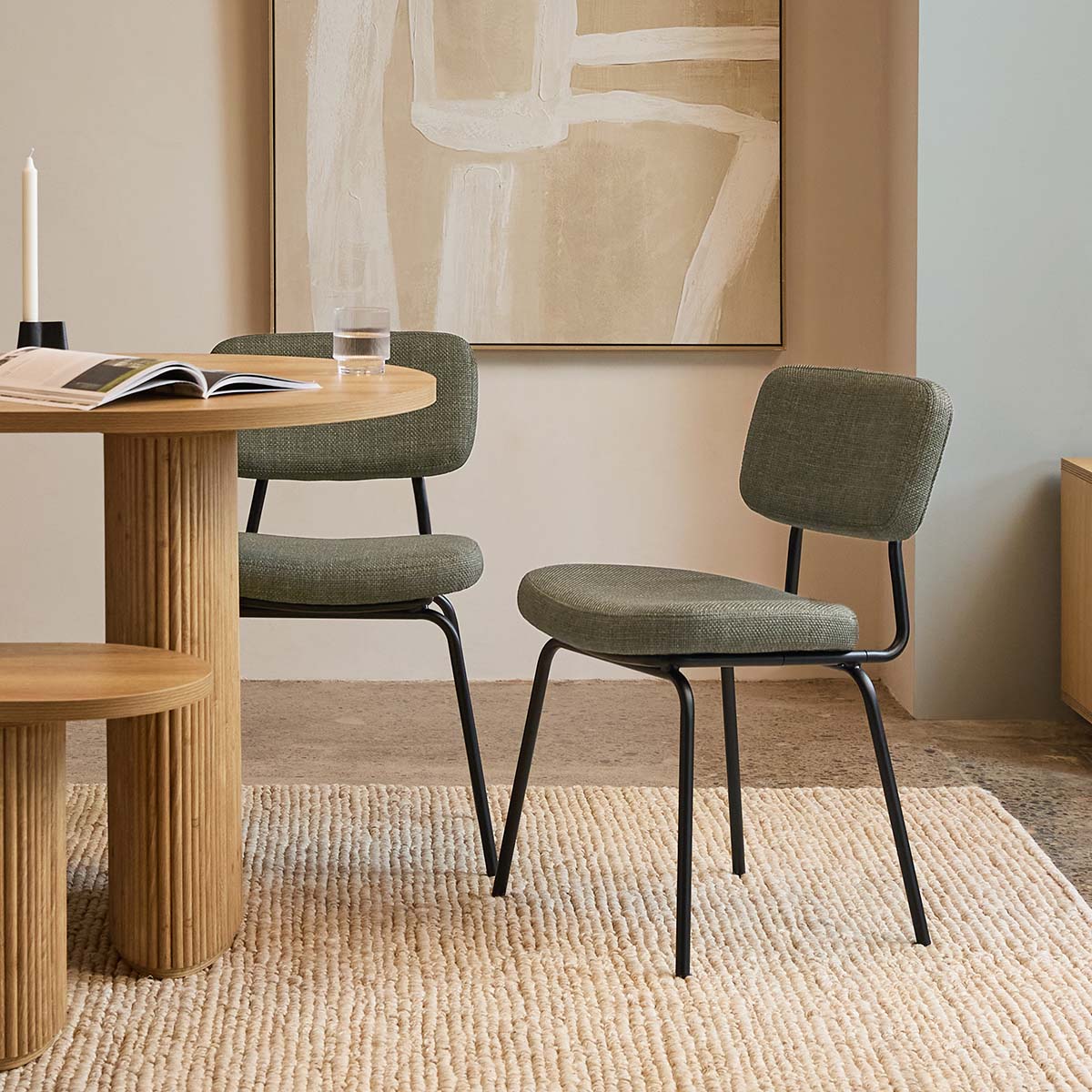Albert Dining Chair - Set of Two - Dark Green - Mocka New Zealand