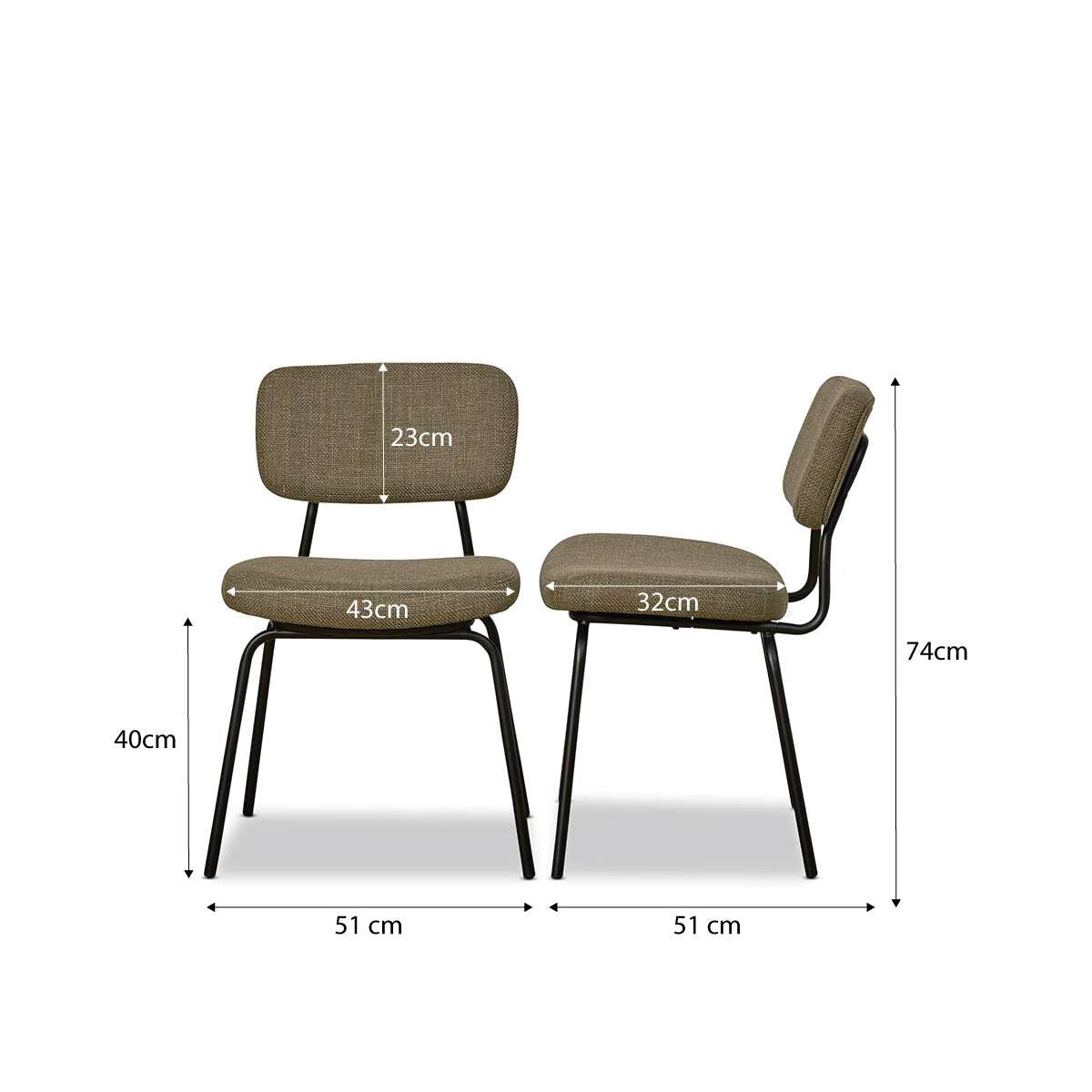 Albert Dining Chair - Set of Two - Dark Green - Mocka New Zealand