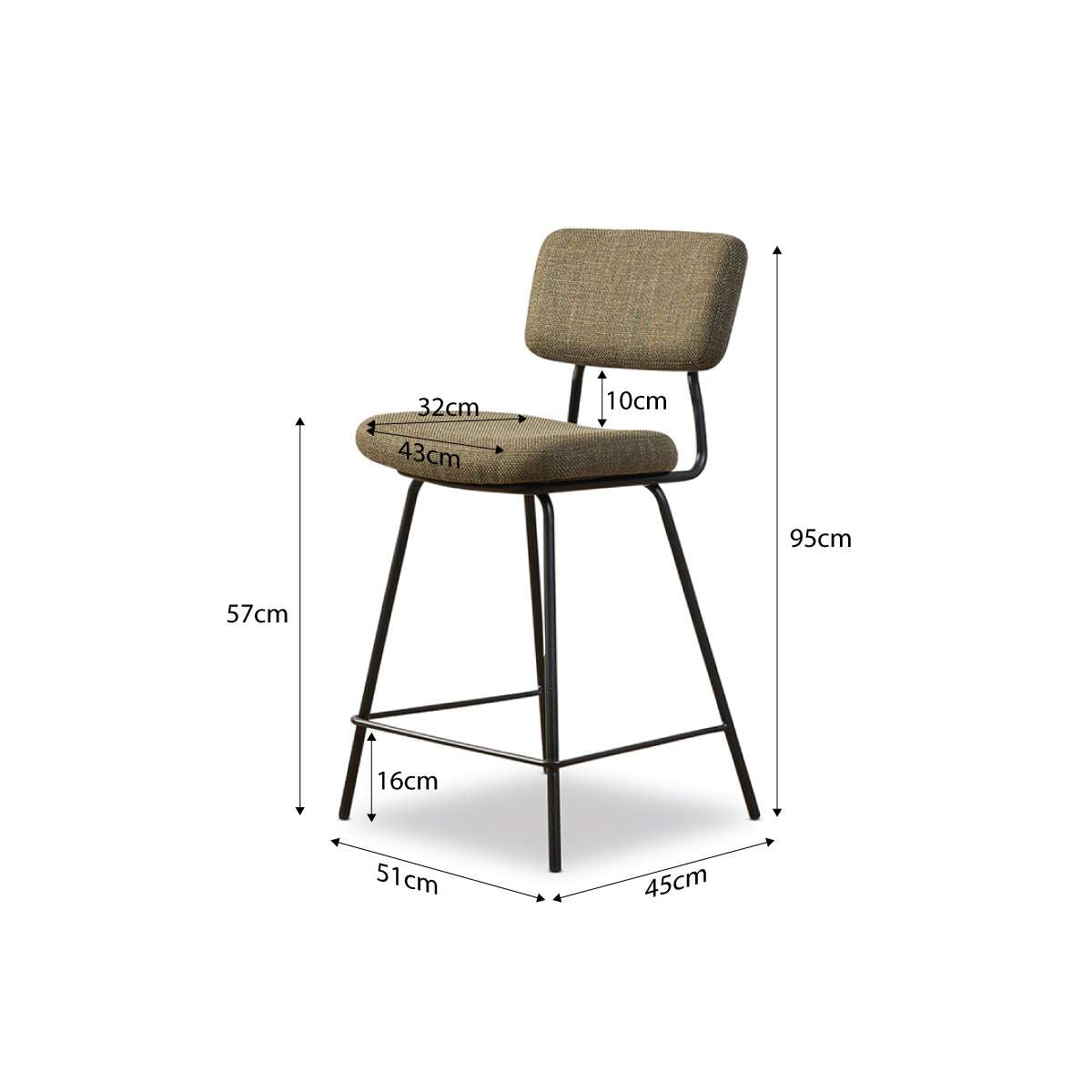 Albert Bar Stool - Dark Green - Mocka New Zealand