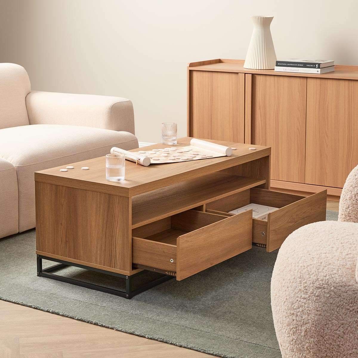 Carter Coffee Table - Natural/Black - Mocka New Zealand