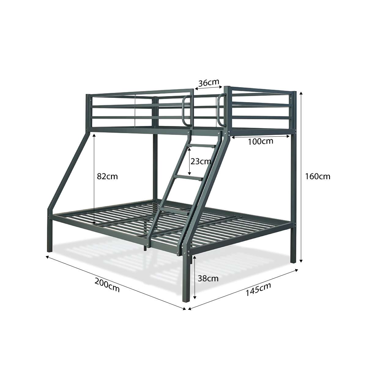 Lacie Triple Bunk Bed - Steele - Mocka New Zealand