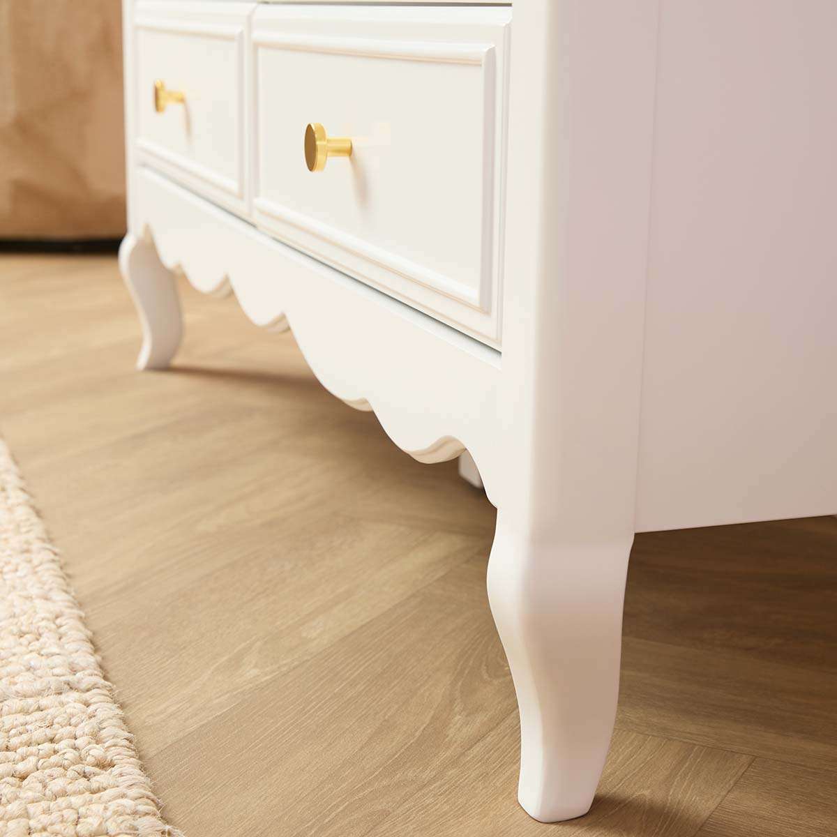 Emmeline Six Drawer with Bows - White