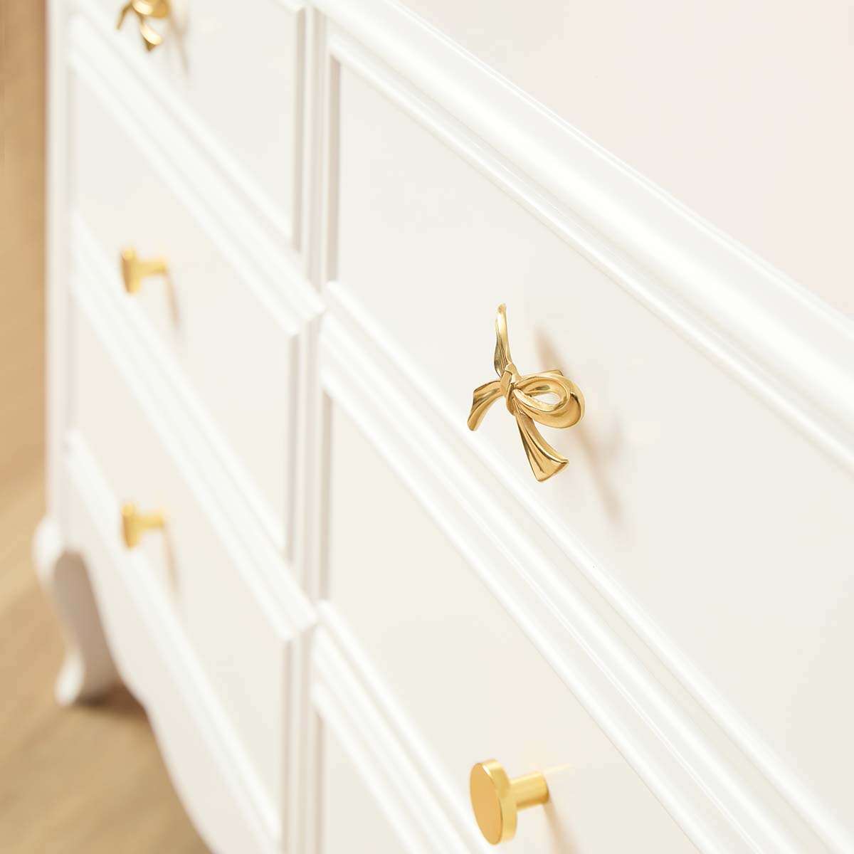 Emmeline Six Drawer with Bows - White