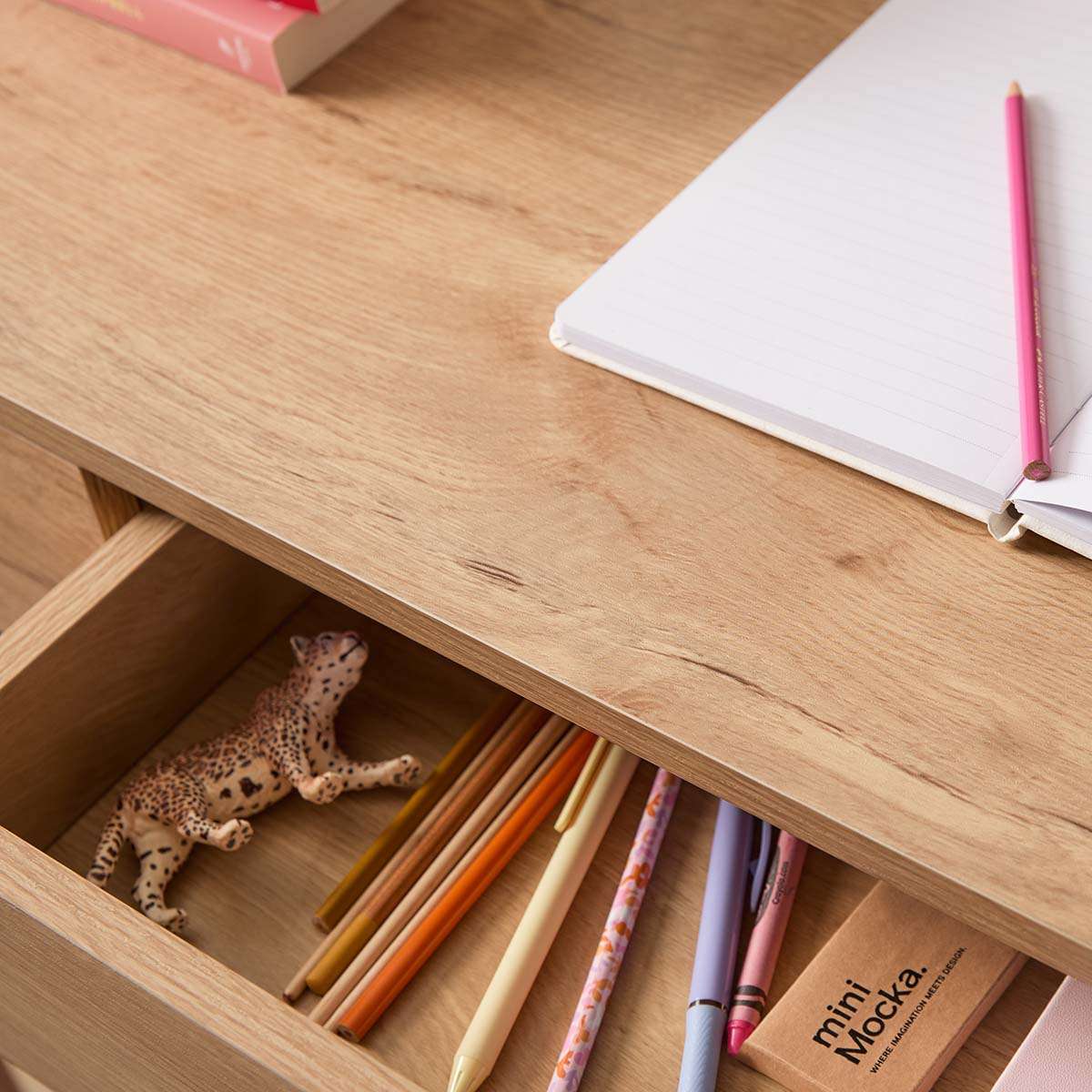 Grover Desk with Hooks - Pink/Natural - Mocka New Zealand