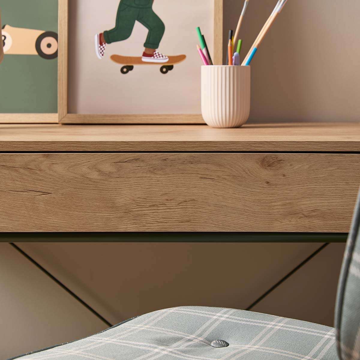 Grover Desk with Hooks - Khaki/Natural - Mocka New Zealand