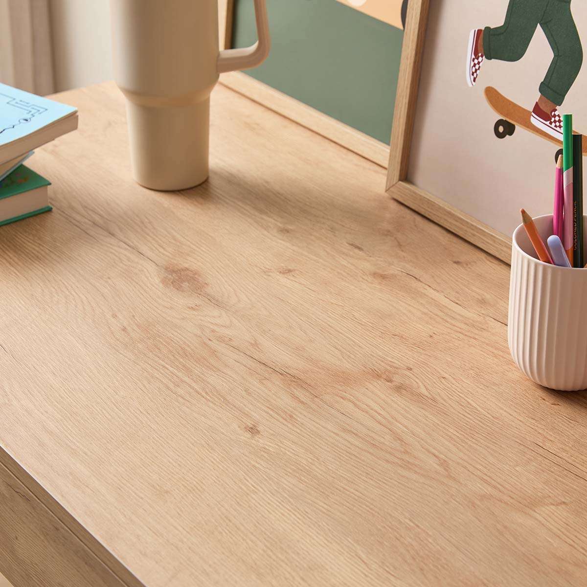 Grover Desk with Hooks - Khaki/Natural - Mocka New Zealand